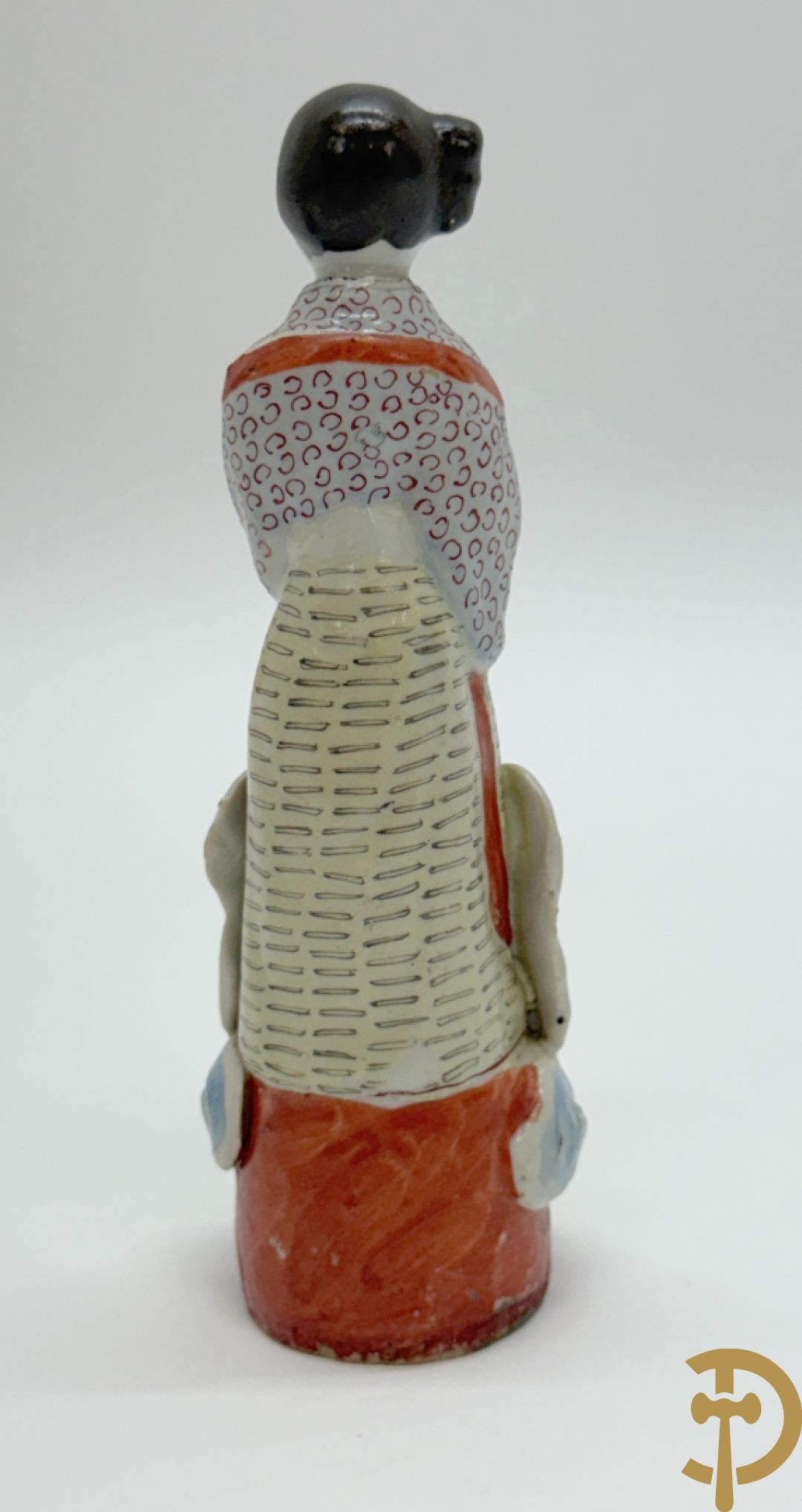 Chinees porseleinen vaasje met bloemendecor, Qinglong + 2 republieksvaasjes + porseleinen damesfiguur