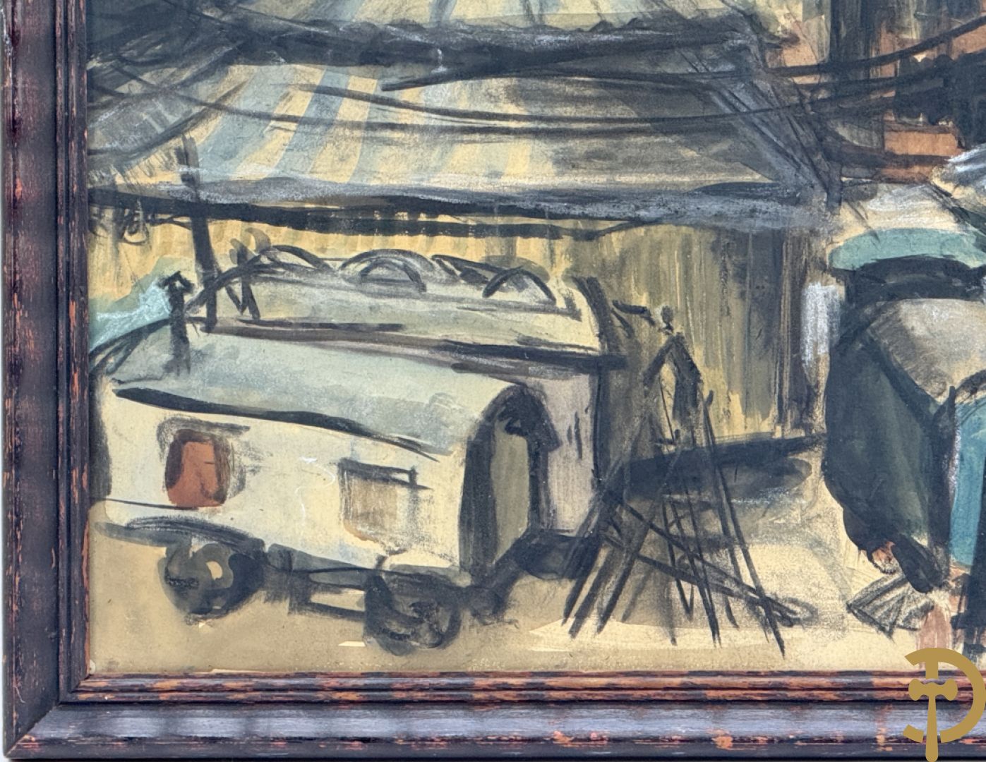 Onleesbaar getekend met monogram rechts boven Yper 9-8-29 