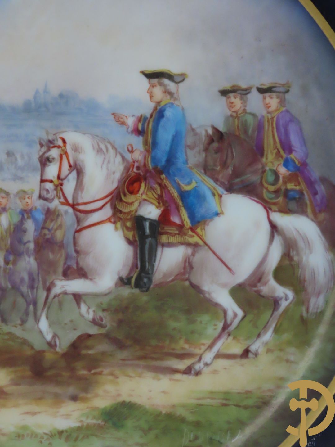 Paar handbeschilderde porseleinen Sèvres borden 