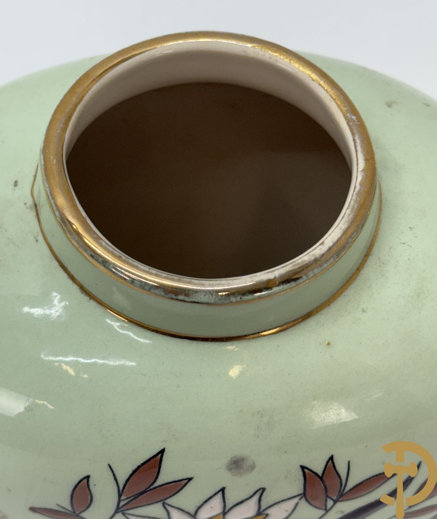 Boch La Louvière vaas met gestyleerd bloemenmotief en Art deco decor D1781 + Kleine Boch vaas met bloemendecor, decor 5525