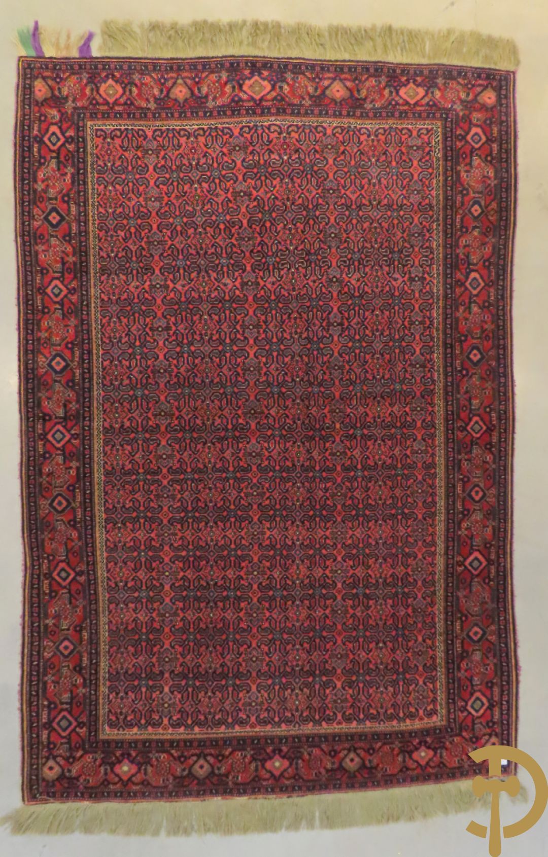 Antiek oosters handgeknoopt tapijt met doorlopend decor