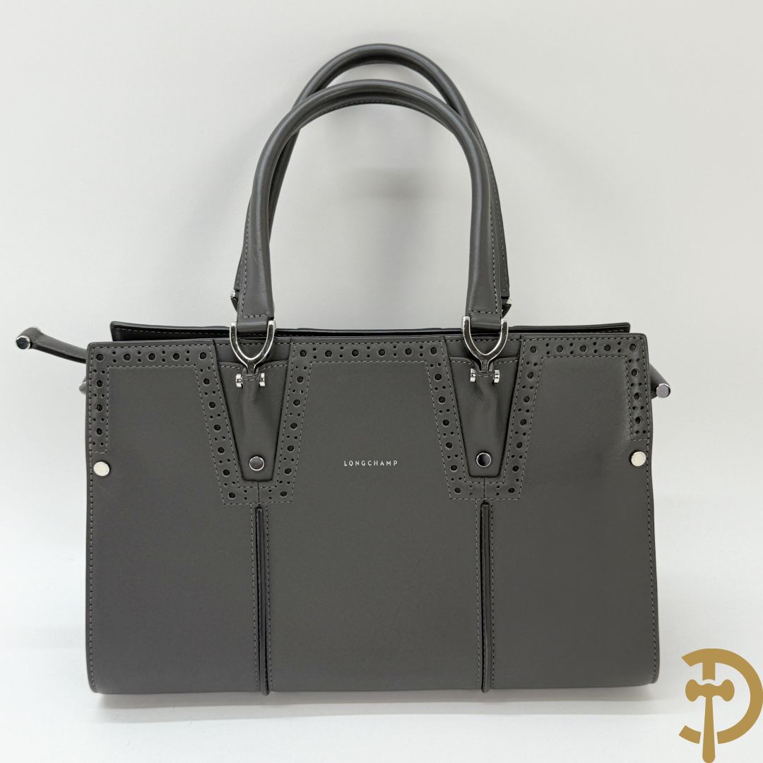 Lederen handtas Longchamps Paris Premier in bijhorende zak