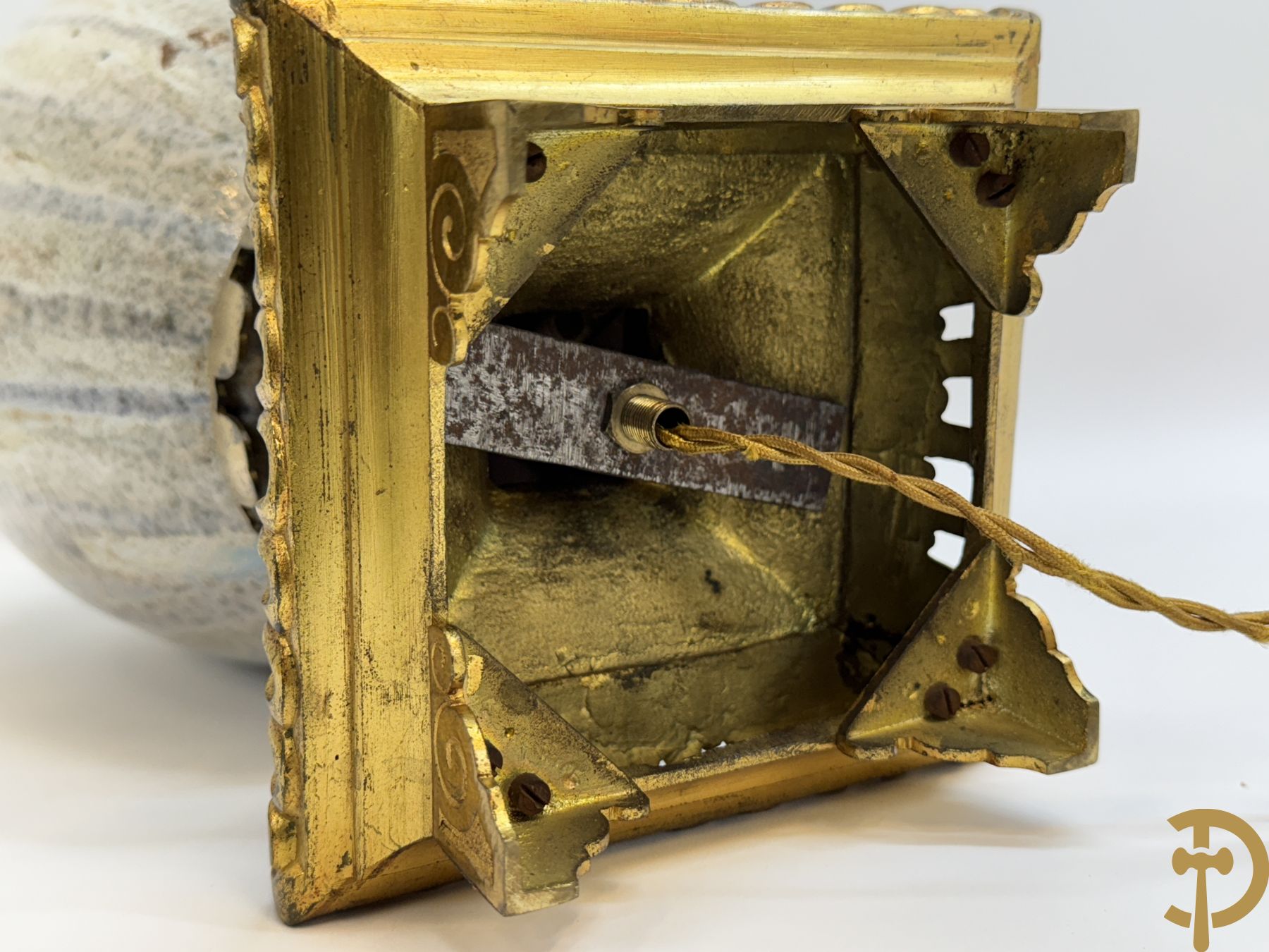 Art deco vaas, in de stijl van Millet Paul, als lampadaire gemonteerd