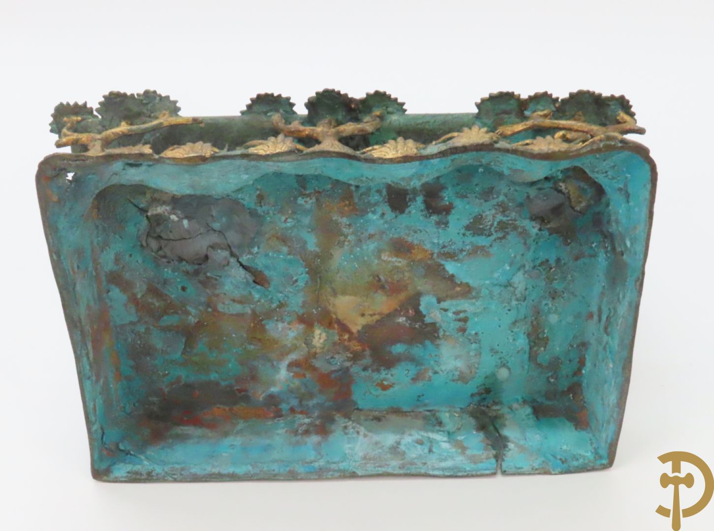 Bronzen Thibetaanse fo-hond als lampadaire + 2 bronzen musicerende boedhistische figuren