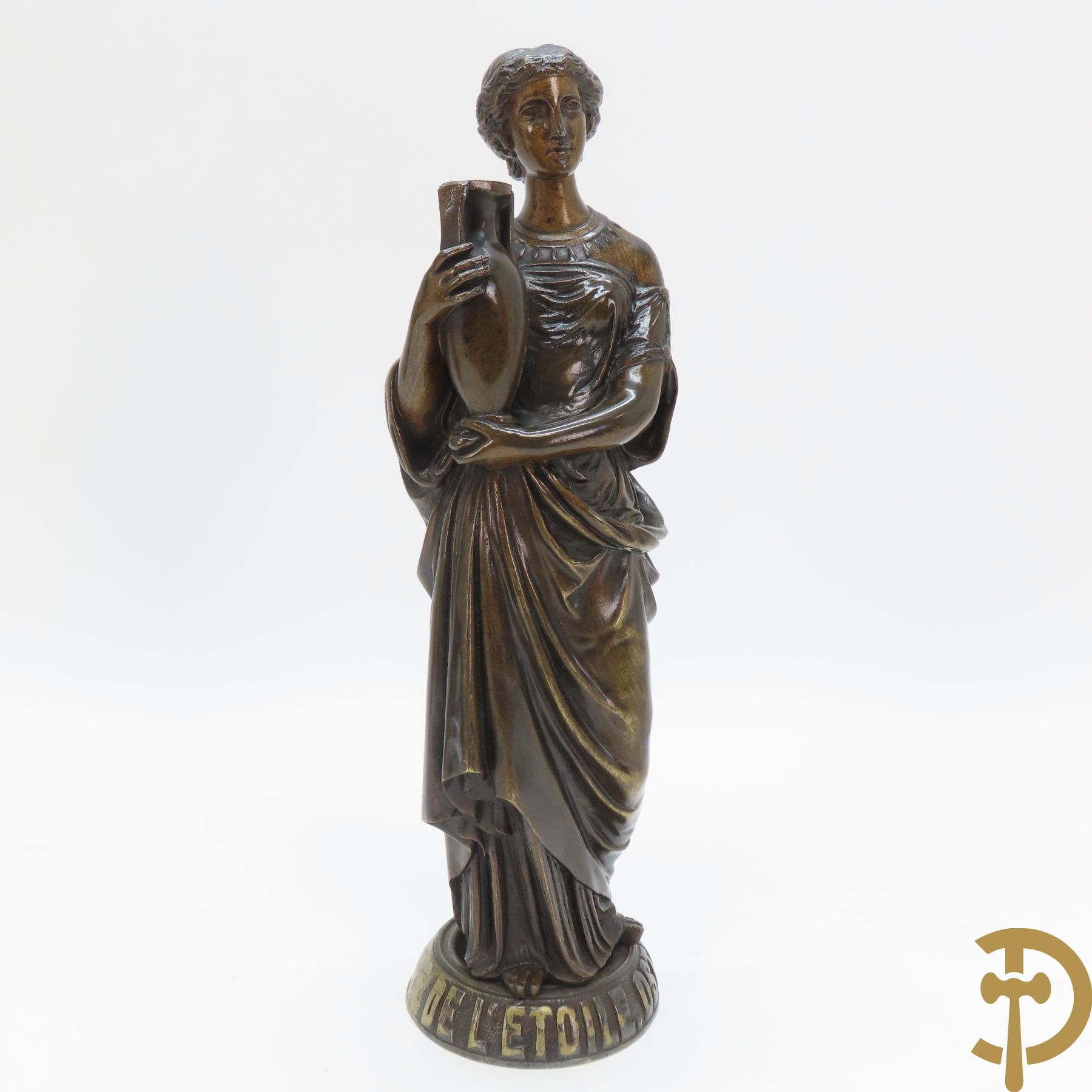 Ongetekend 'Dame met amfoor' bronzen beeld