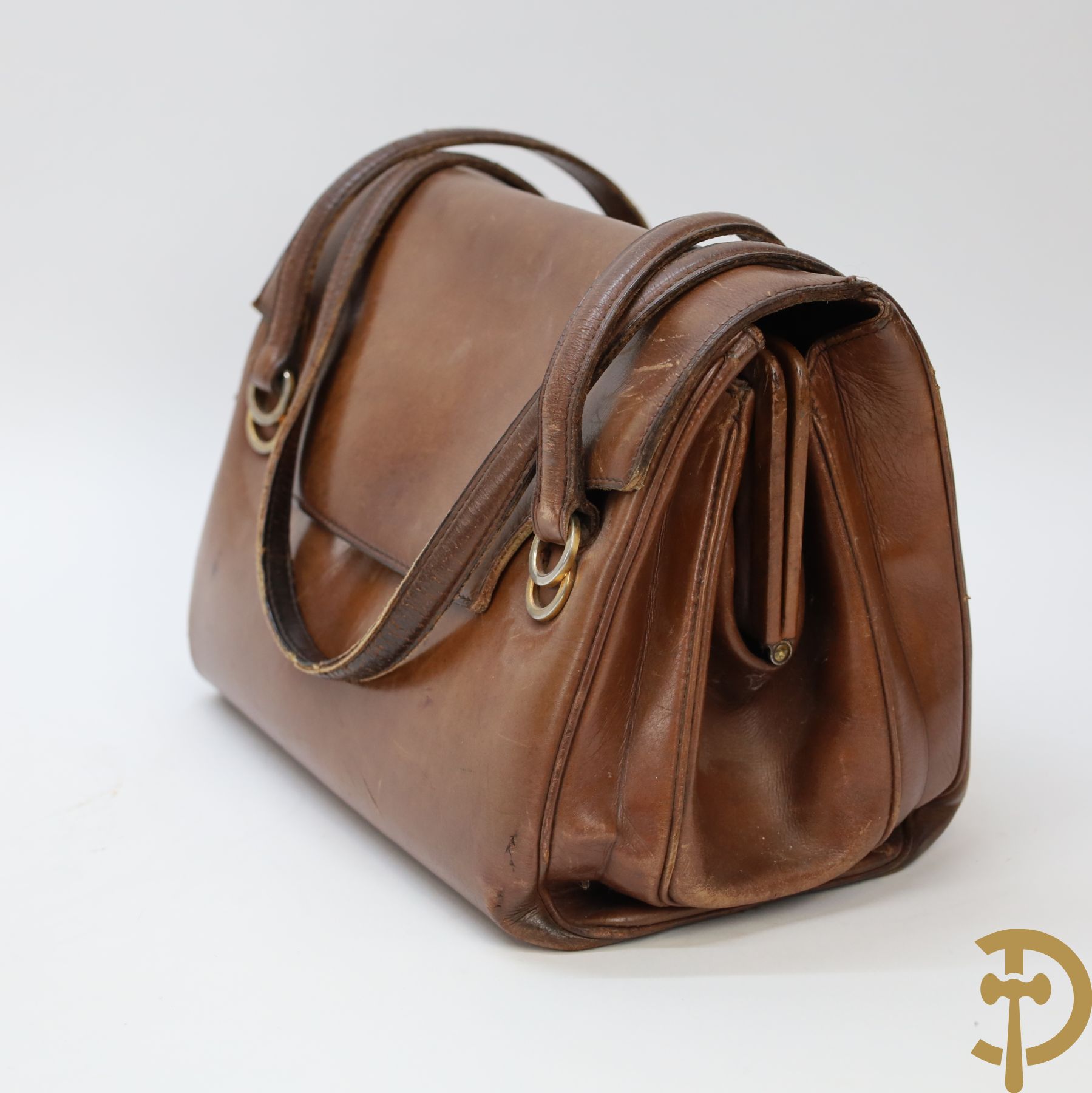 Vintage lederen handtas Delvaux