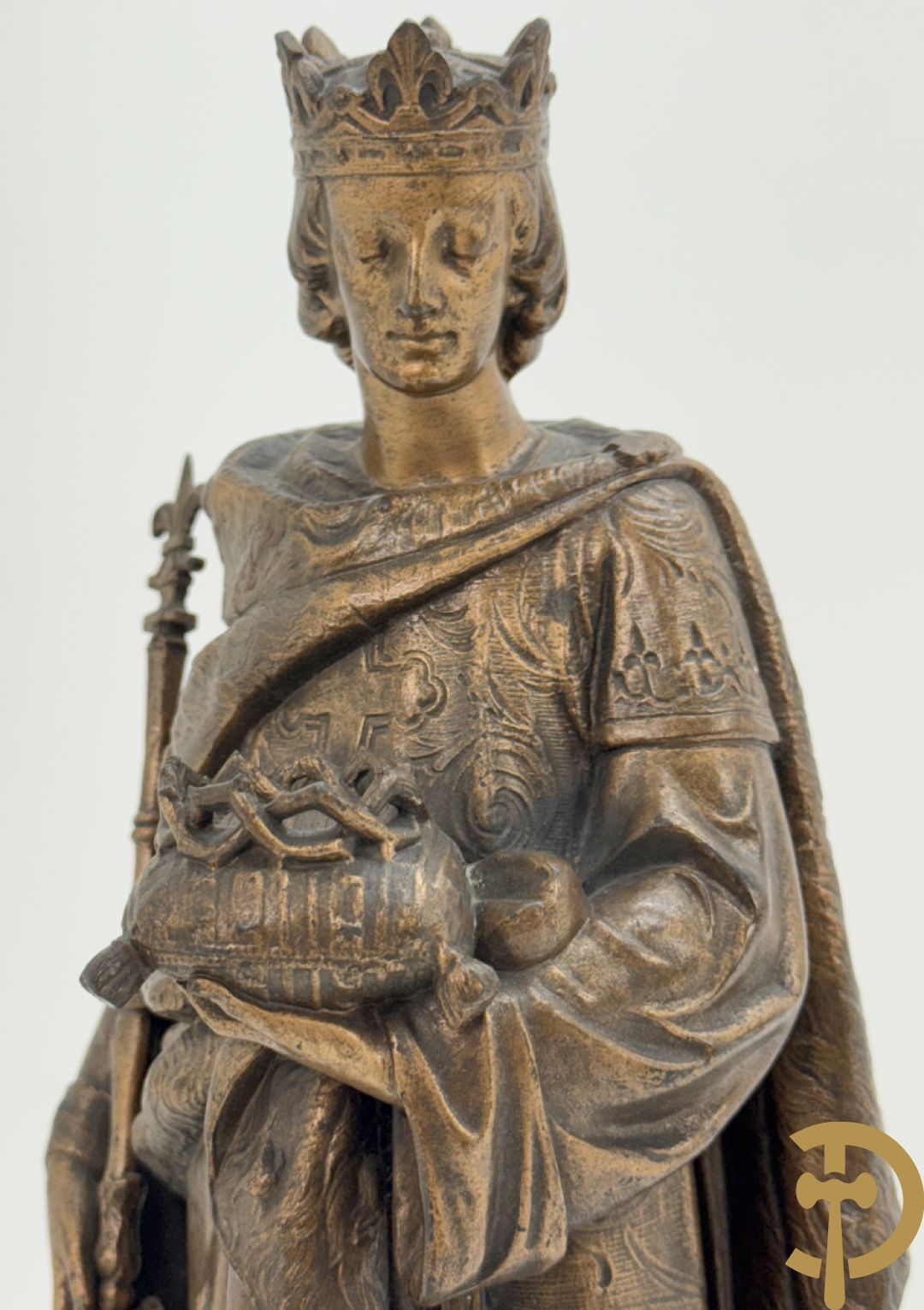 Verguld beeld van Sint-Louis in zamak