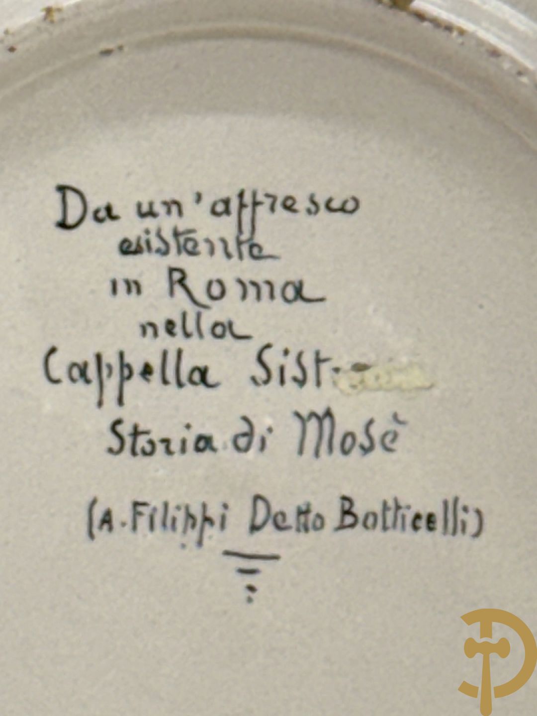 Ronde Italiaanse schotel met portret van Filippi Detto Botticelli