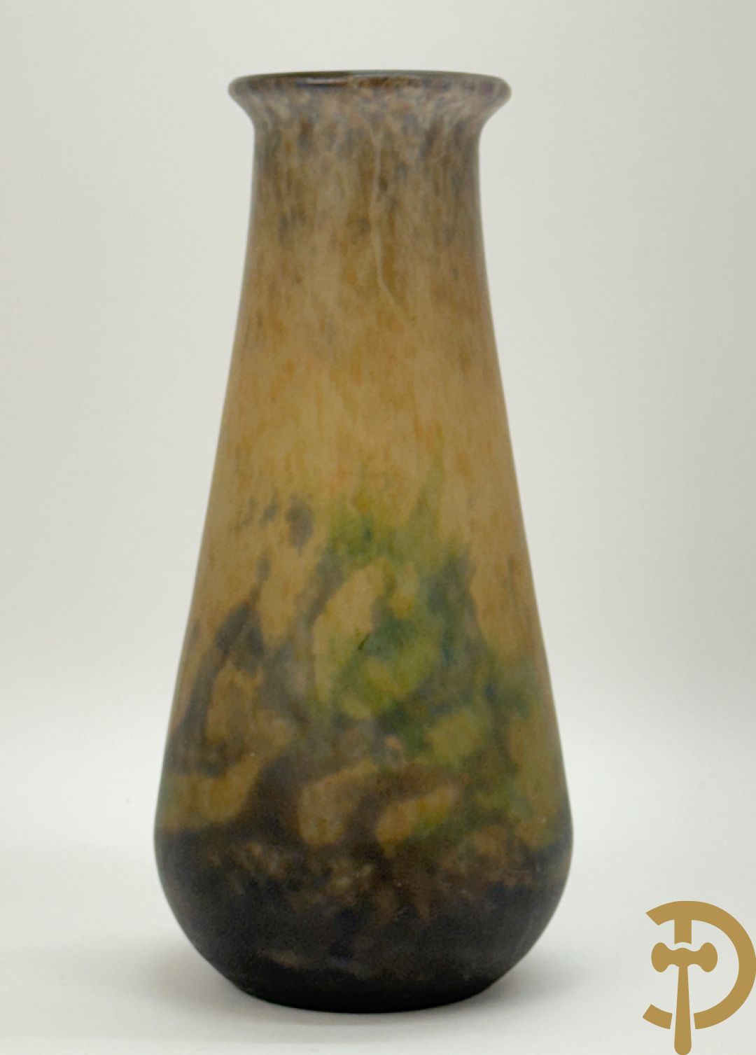 MÜLLER FRERES Luneville getekend, Art Deco vaas in glaspasta