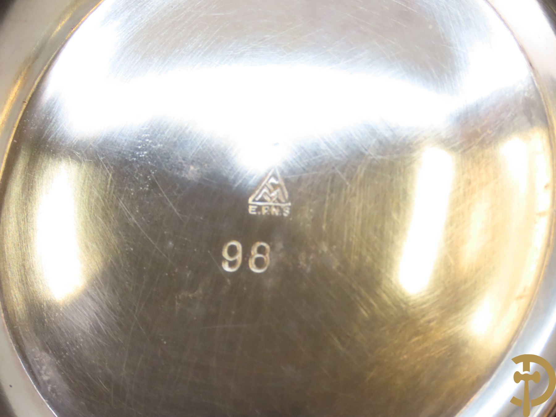 Drie verzilverde koffiestellen op plateau w.o. Wiskemann