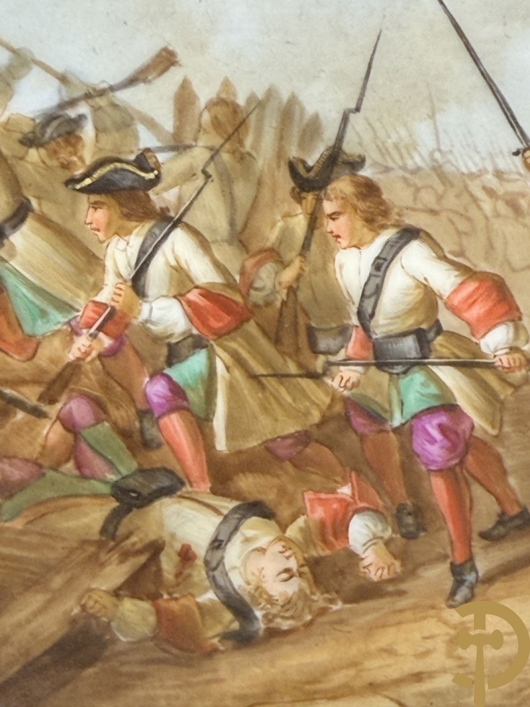 Paar handbeschilderde porseleinen Sèvres borden 