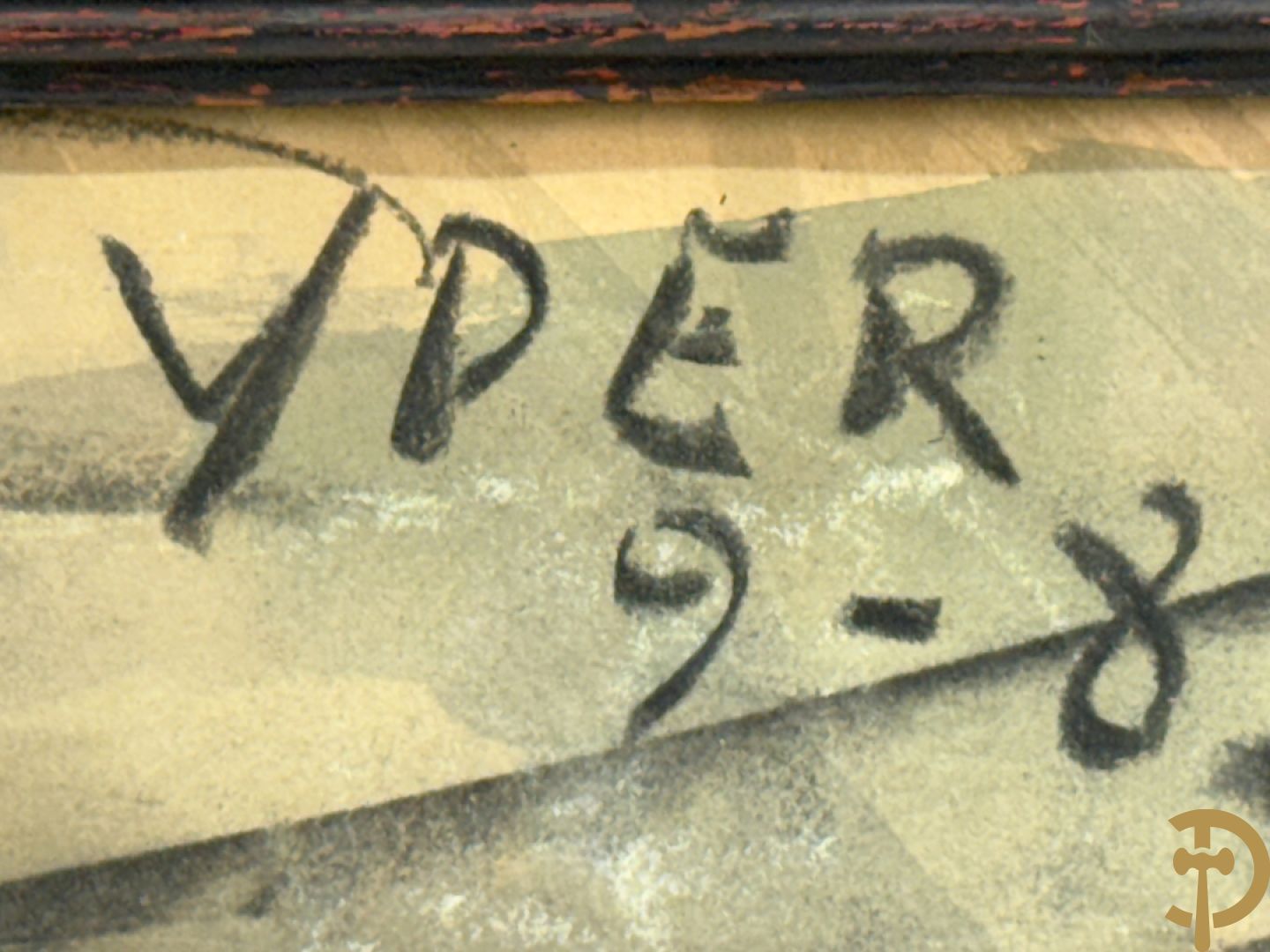 Onleesbaar getekend met monogram rechts boven Yper 9-8-29 