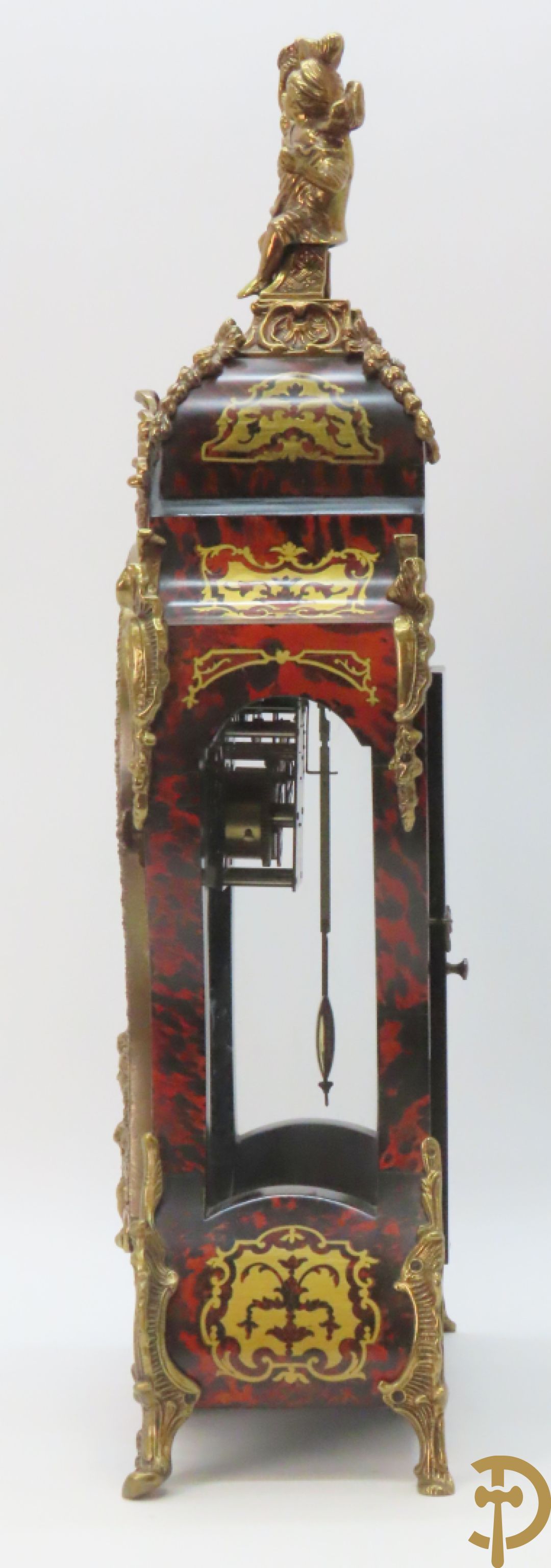 Italiaanse kartelklok met Boulle imitatie en bronsbeslag