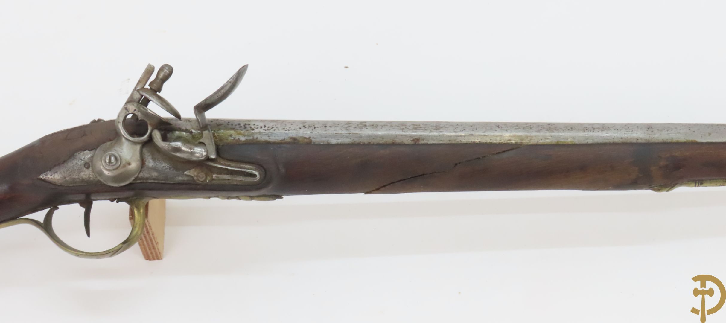 Antiek silex geweer met opstamper - (Antiek sierwapen daterend voor 1893 - kopers gebonden aan de Belgische wetgeving)