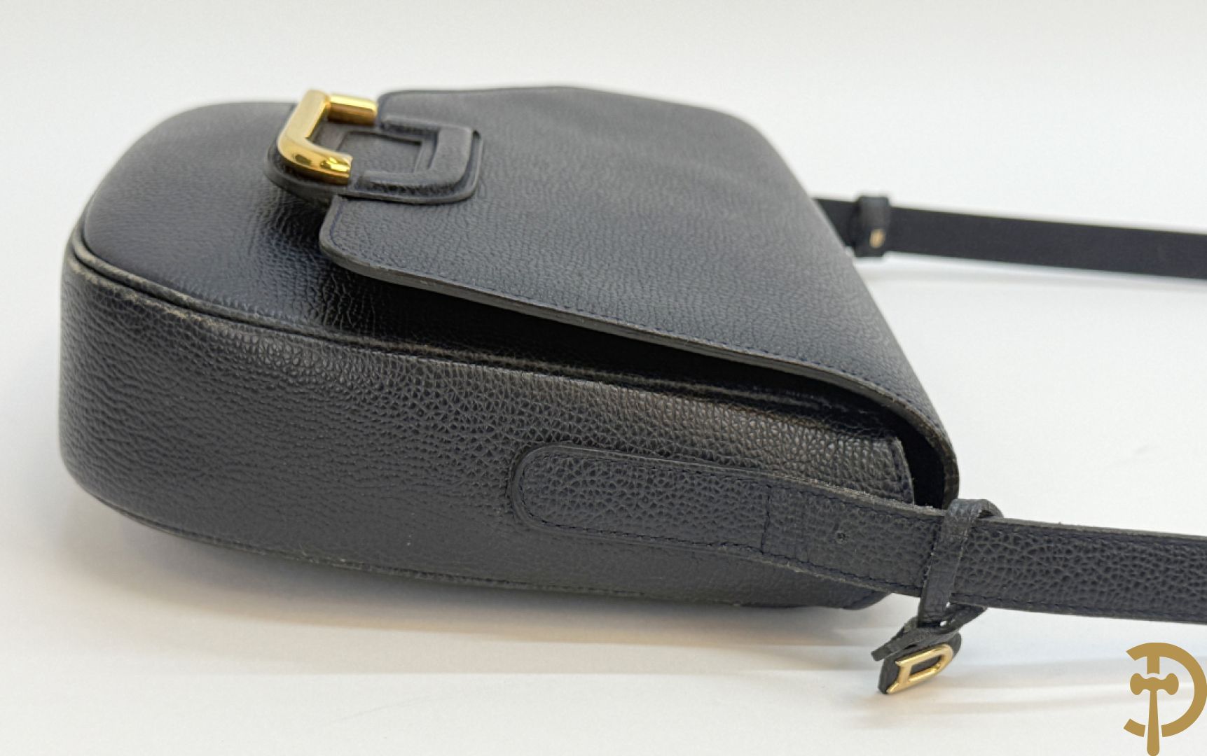 Blauwe lederen schoudertas Delvaux