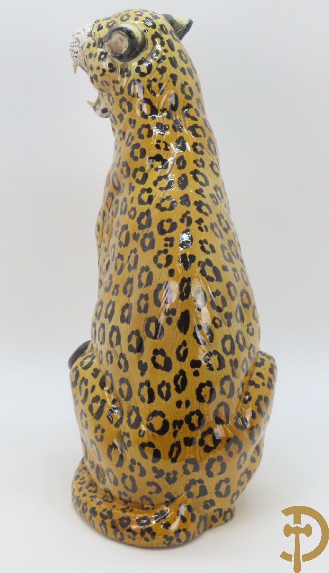 Keramieken luipaard, onderaan gestempeld Made in Italy