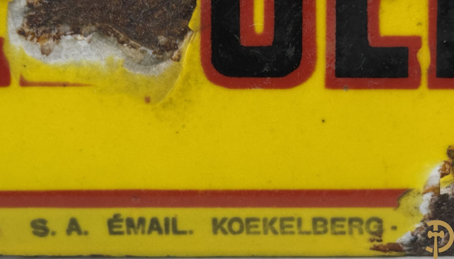 Oude emailplaat P. Sluis, voor uw vogels, universeel voer - begin jaren 