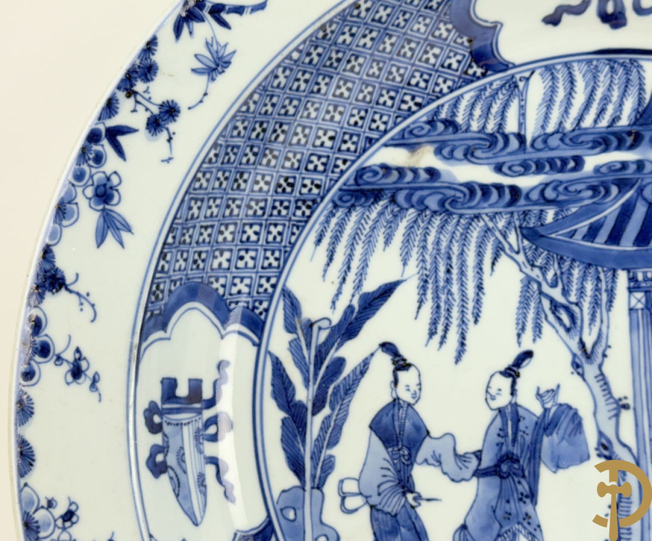 Chinese blauw/wit porseleinen schotel 