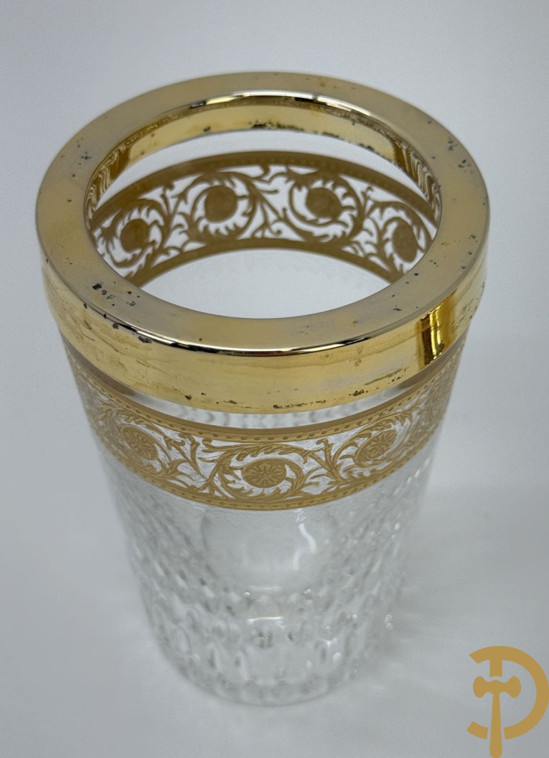 Kristallen shaker met Thistle decor, onderaan gemerkt cristallerie Saint Louis France