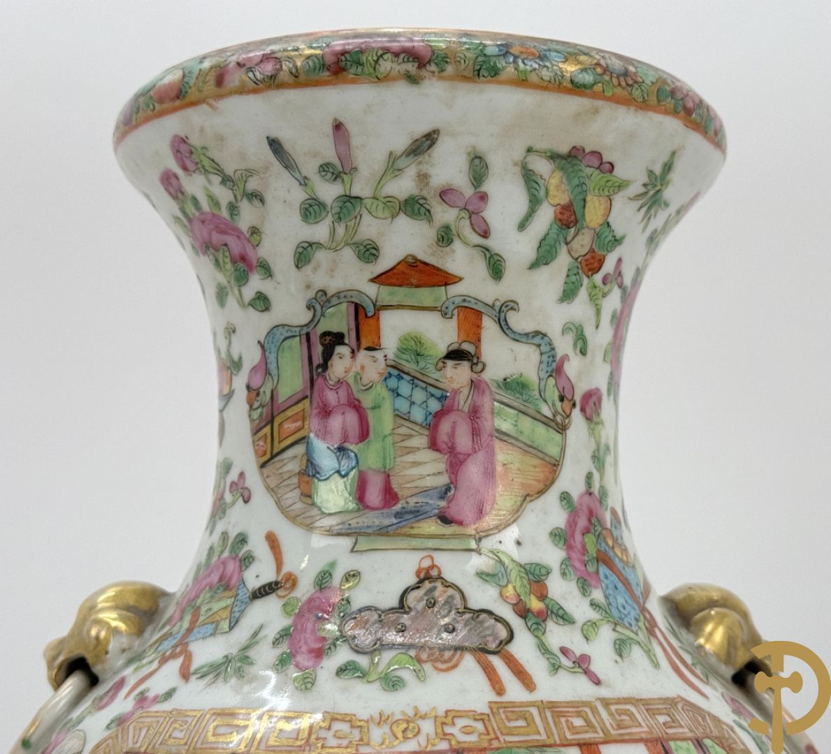 Paar Chinese porseleinen Kanton vazen