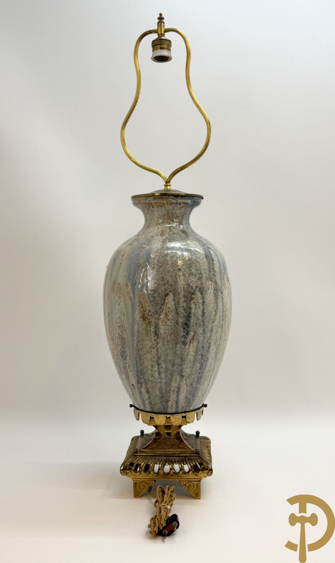 Art deco vaas, in de stijl van Millet Paul, als lampadaire gemonteerd