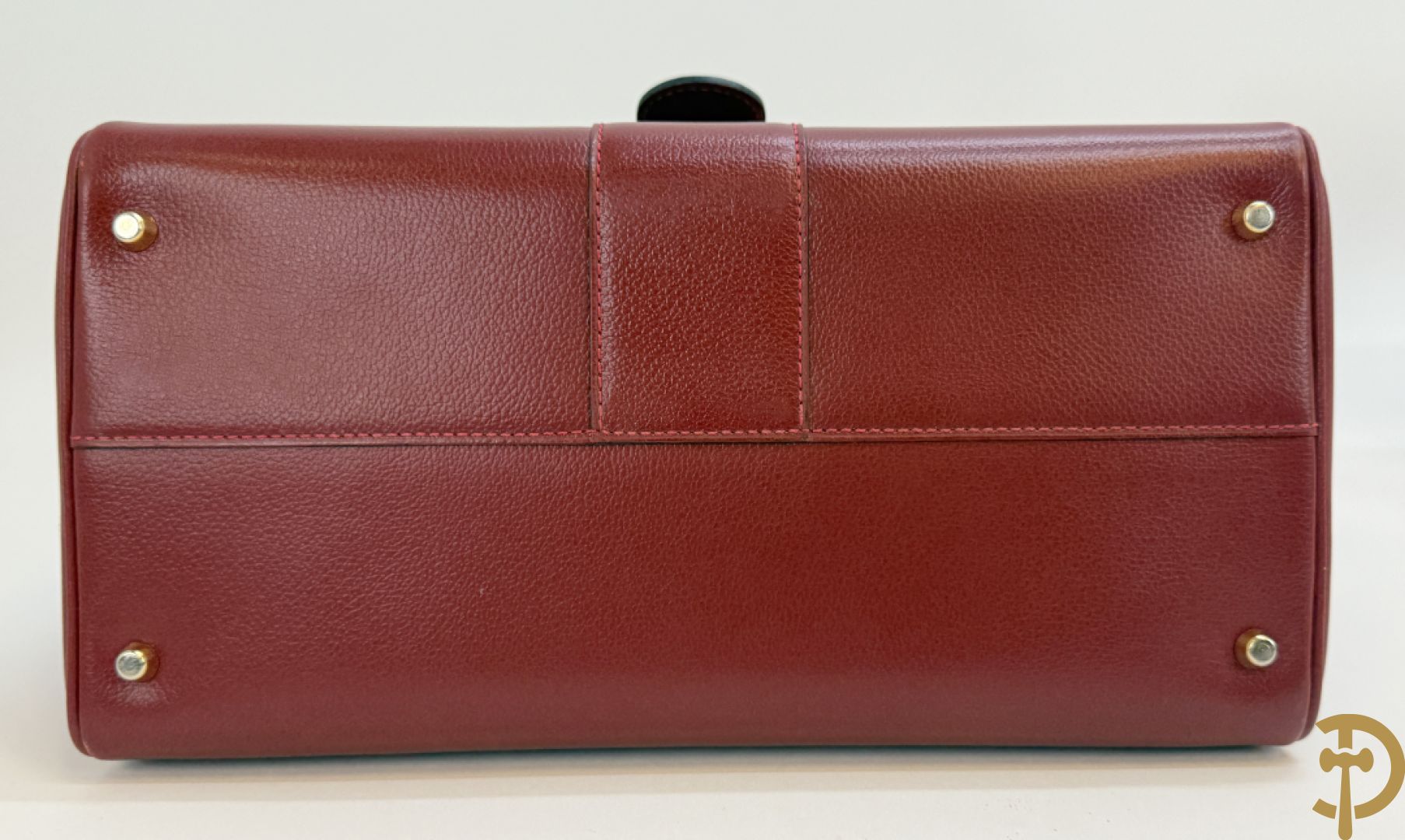 Bordeaux lederen handtas, geldbeugel, kaarthouder en portemonnee, Delvaux, model brillant