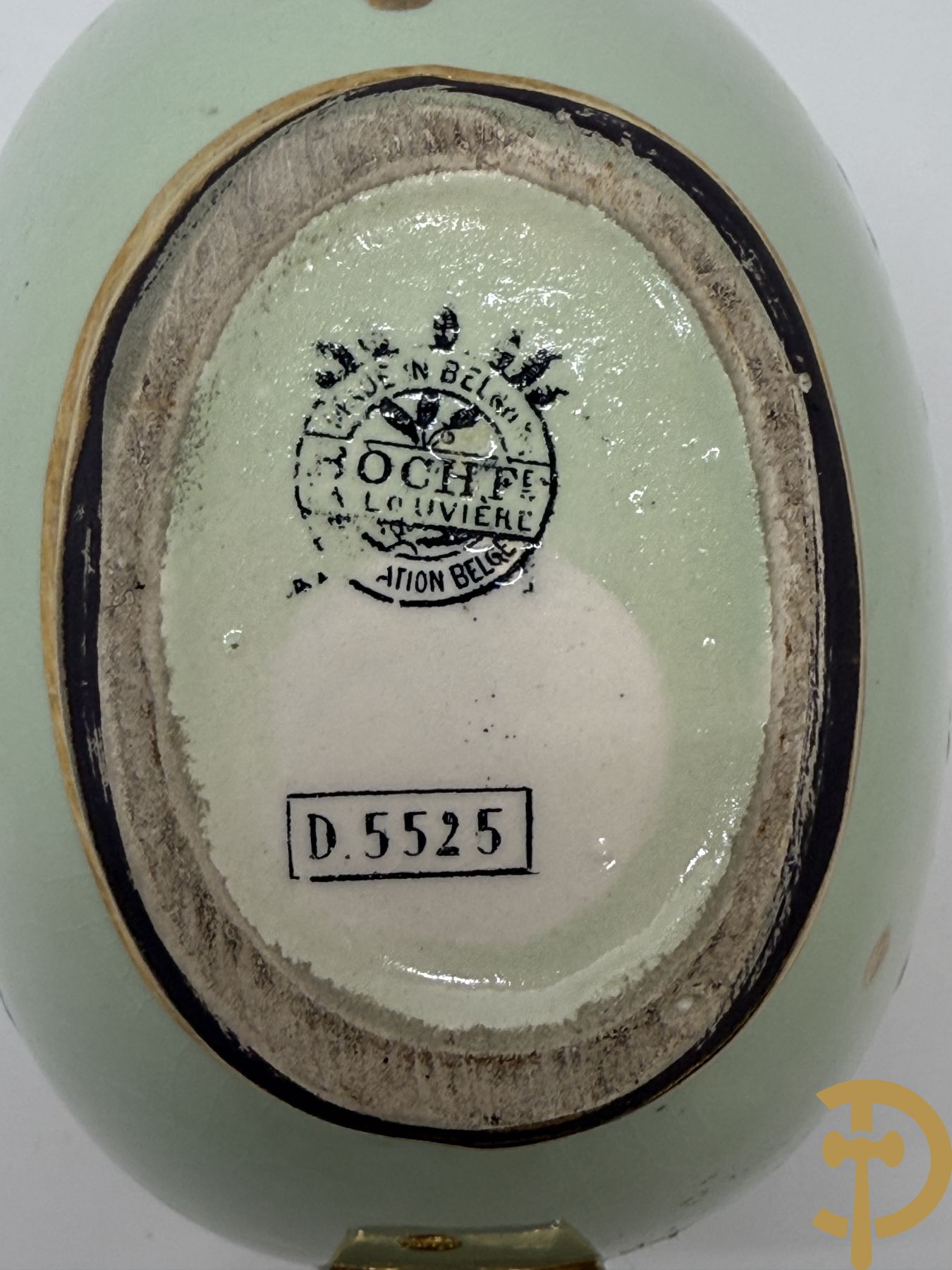 Boch La Louvière vaas met gestyleerd bloemenmotief en Art deco decor D1781 + Kleine Boch vaas met bloemendecor, decor 5525