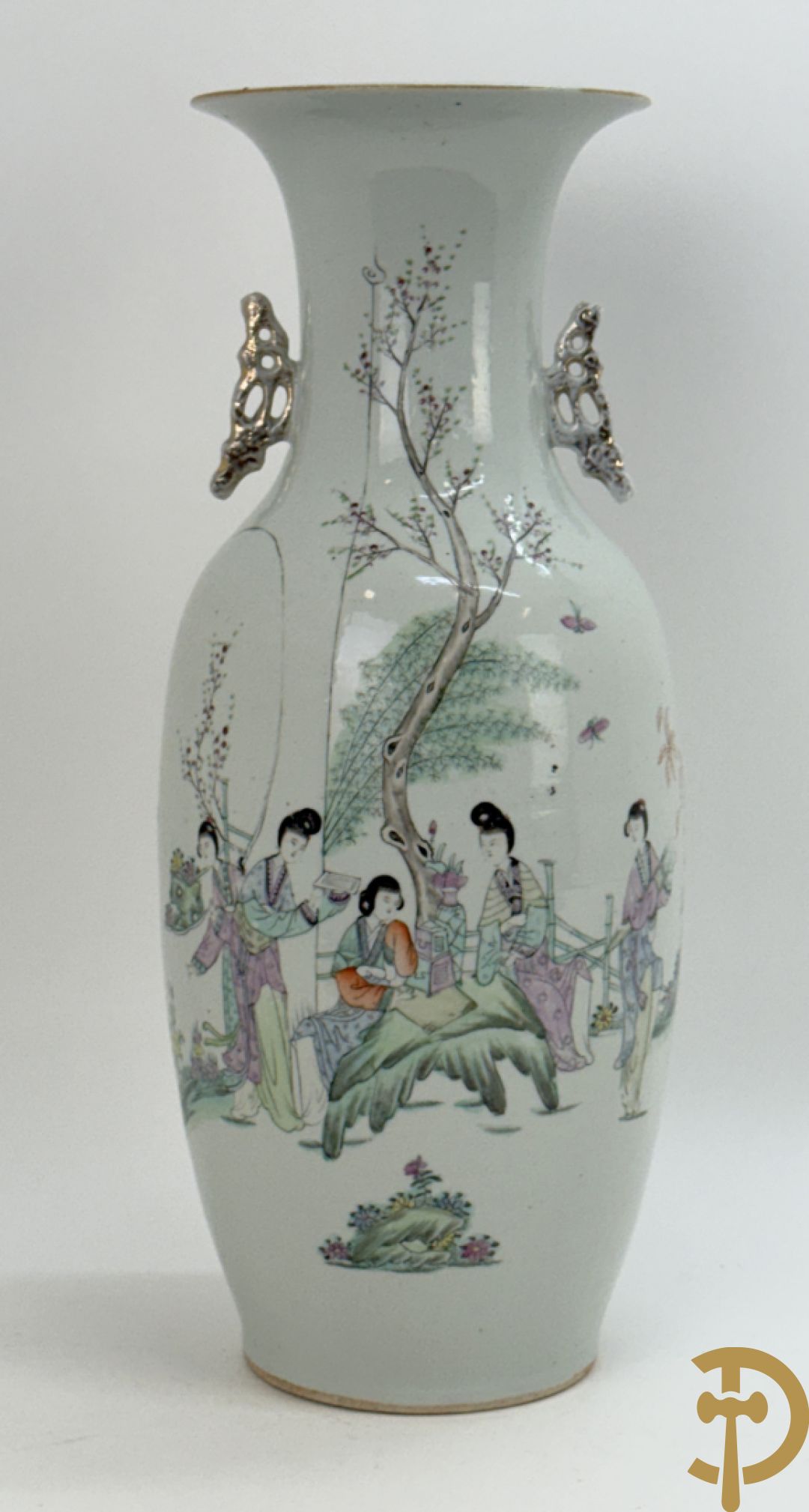 Chinese porseleinen vaas met decor van geisha