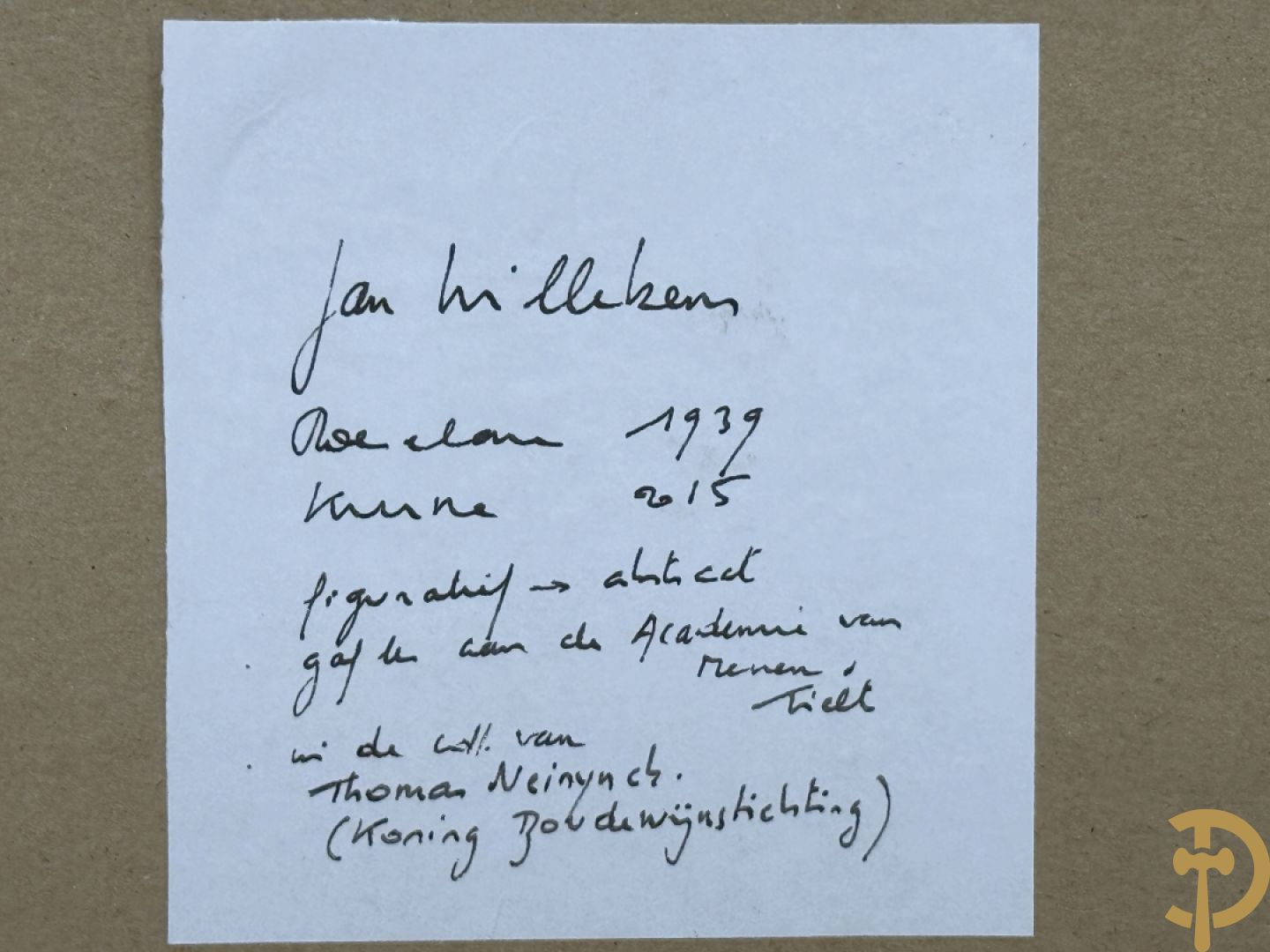 WILLEKENS Jan (JW gemonogrammeerd) 