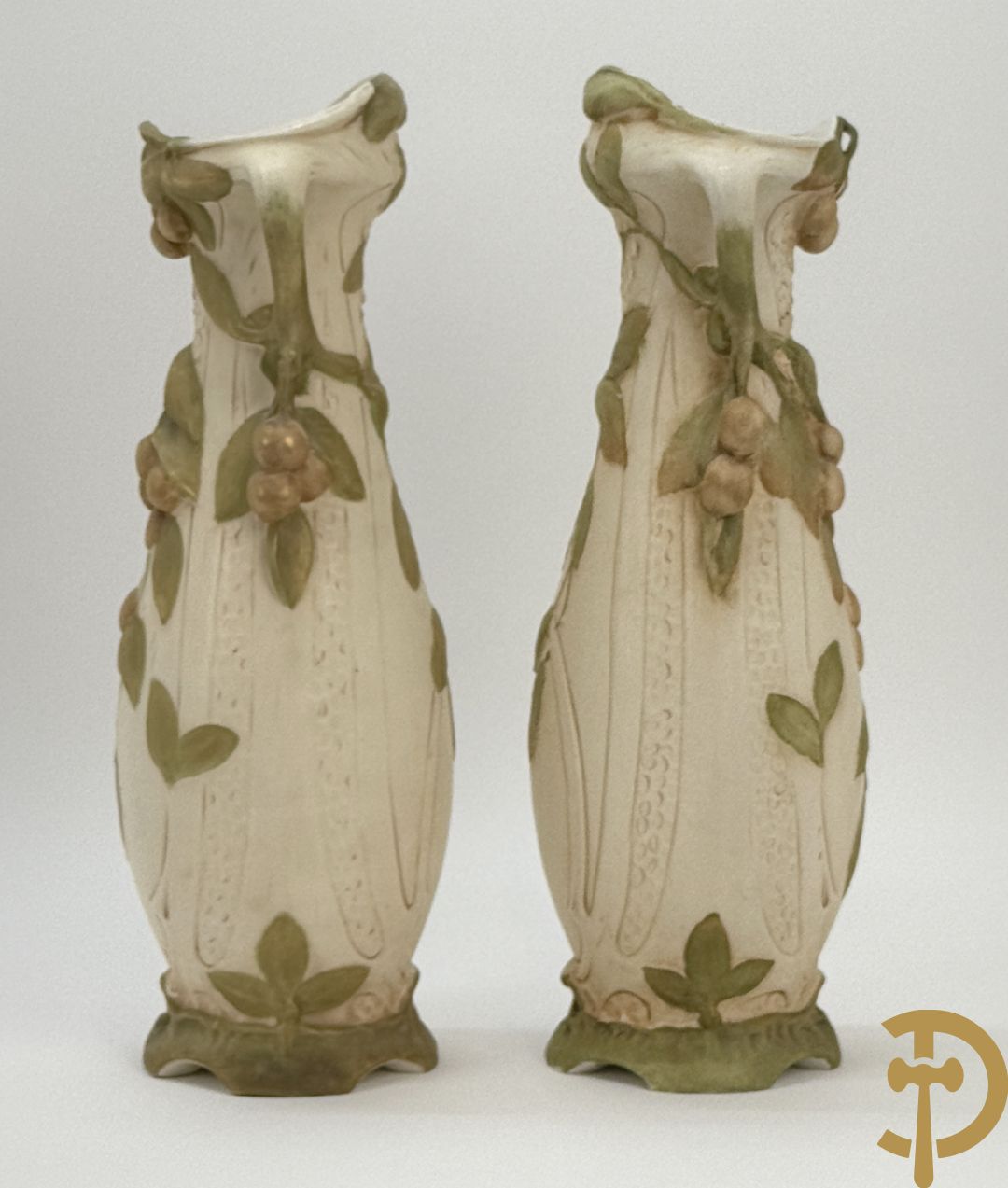 Paar Royal Dux Art Nouveau vazen, nr. 5496