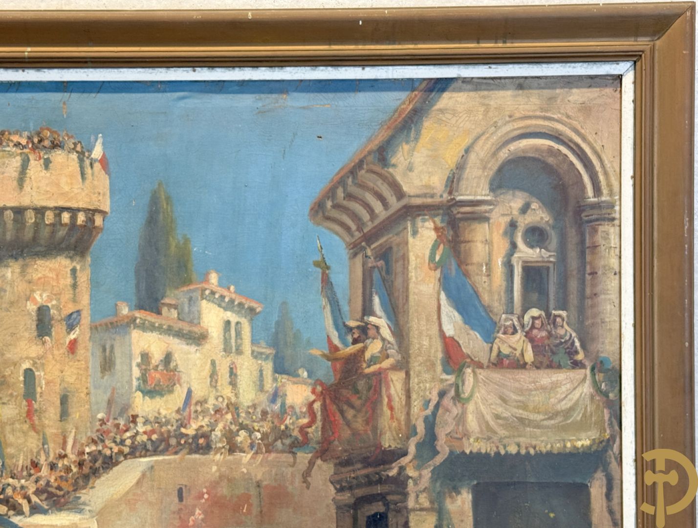 Onleesbaar getekend links onder 