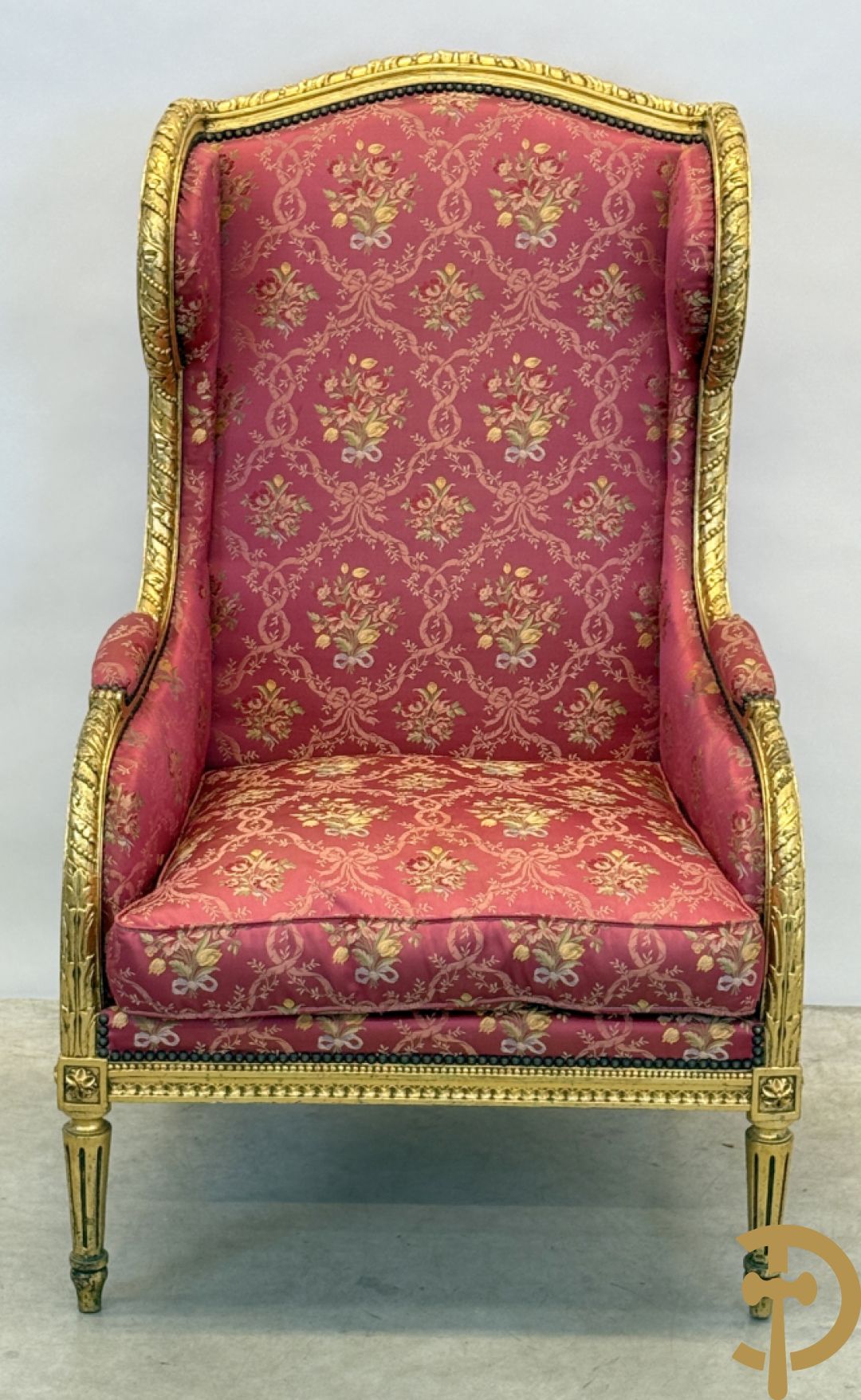 Vergulde Louis XVI armzetel met oren en bloemenstof, 19e