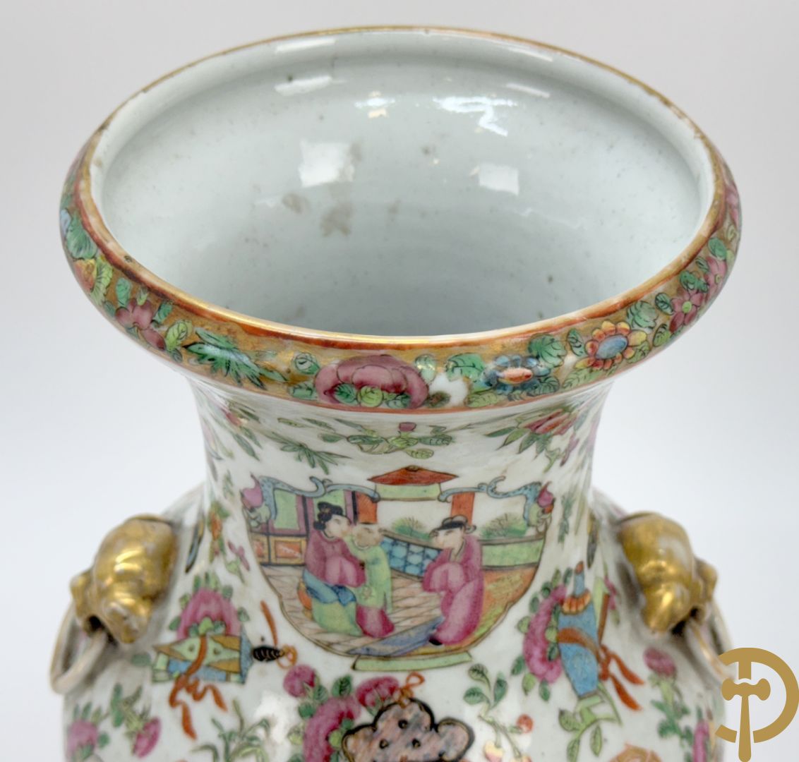 Paar Chinese porseleinen Kanton vazen