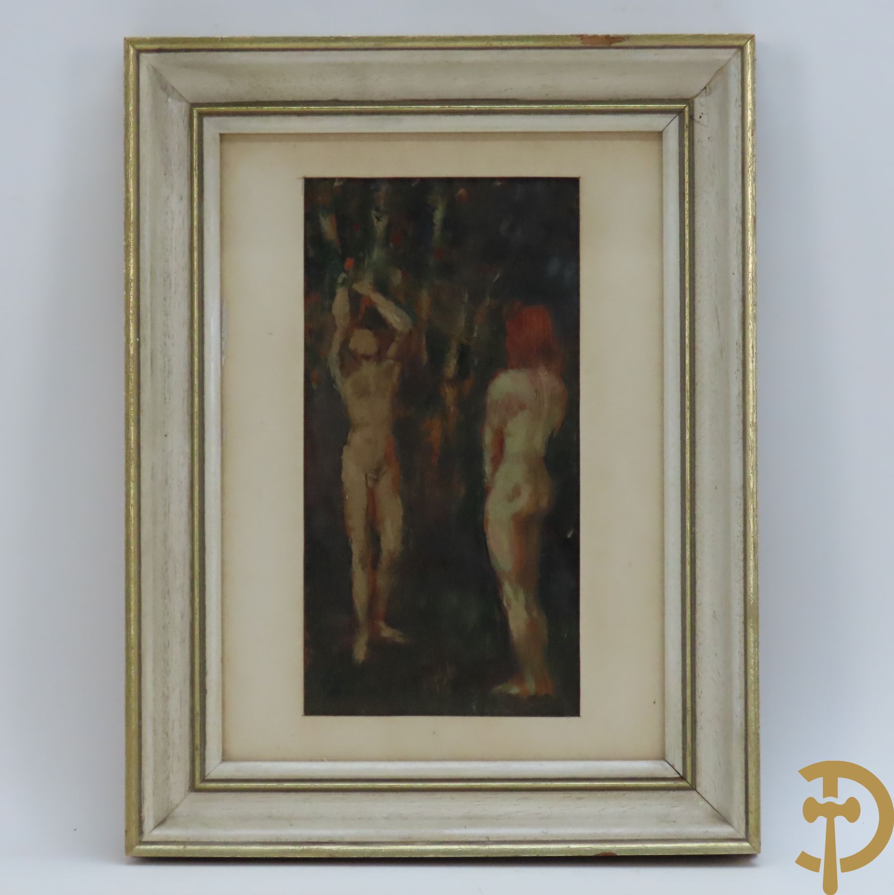 VAN VLAANDEREN Karel (van) achteraan getekend 'Adam en Eva' olie op paneel
