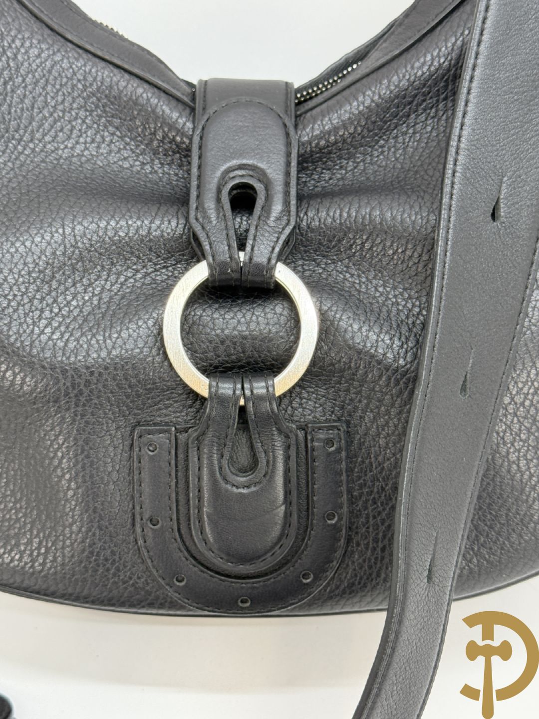 Bruine en zwart lederen handtas Delvaux + boek van Delvaux met documentatie