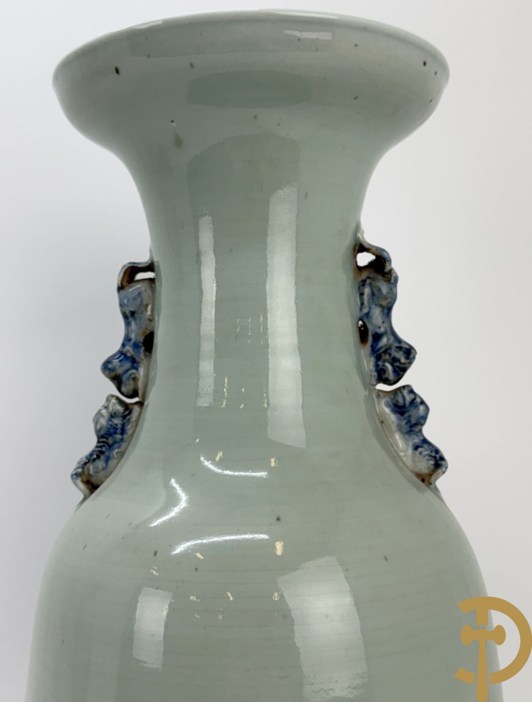 Chinese porseleinen blauw/wit vaas met bloemen en vogeldecor