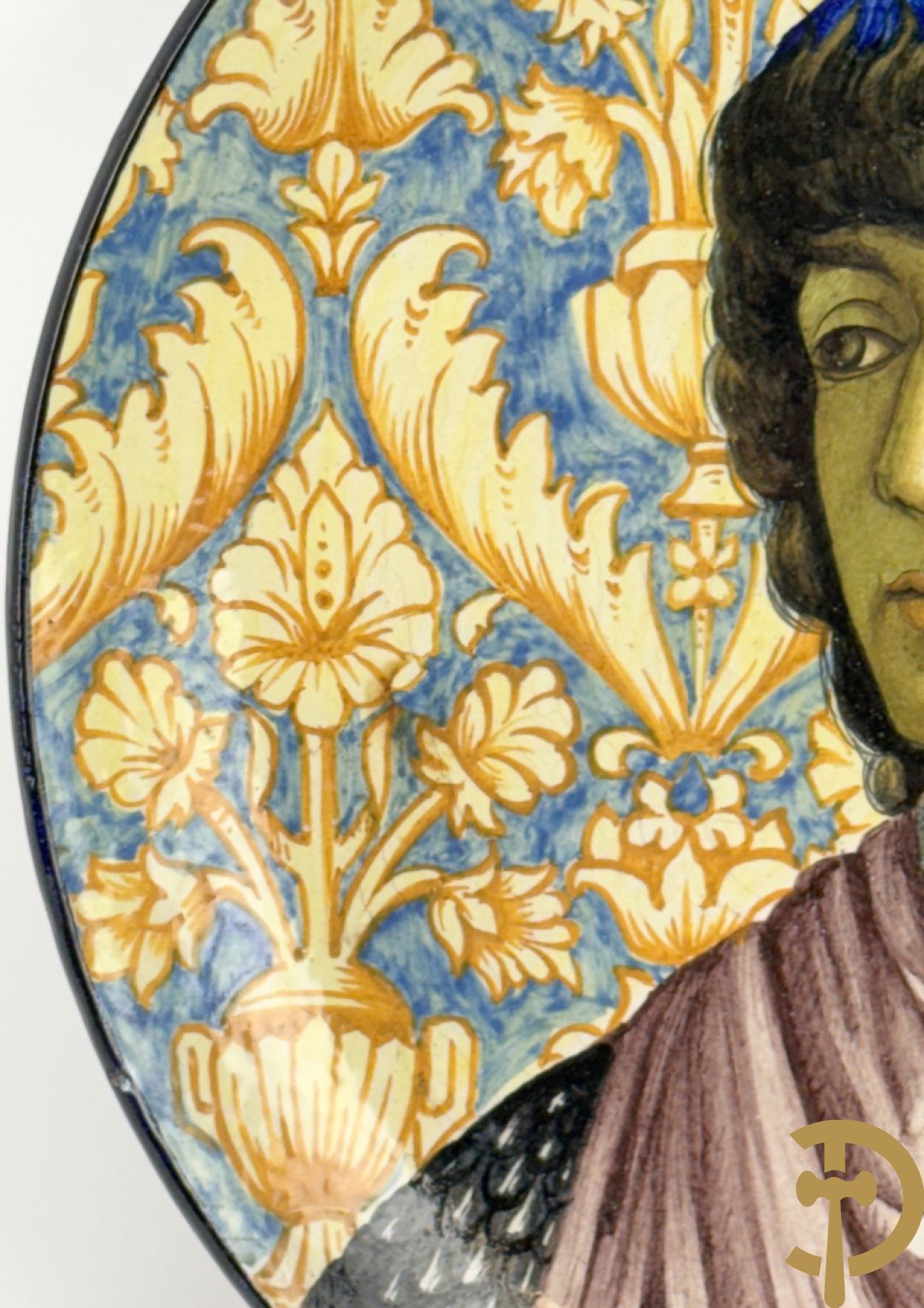 Ronde Italiaanse schotel met portret van Filippi Detto Botticelli