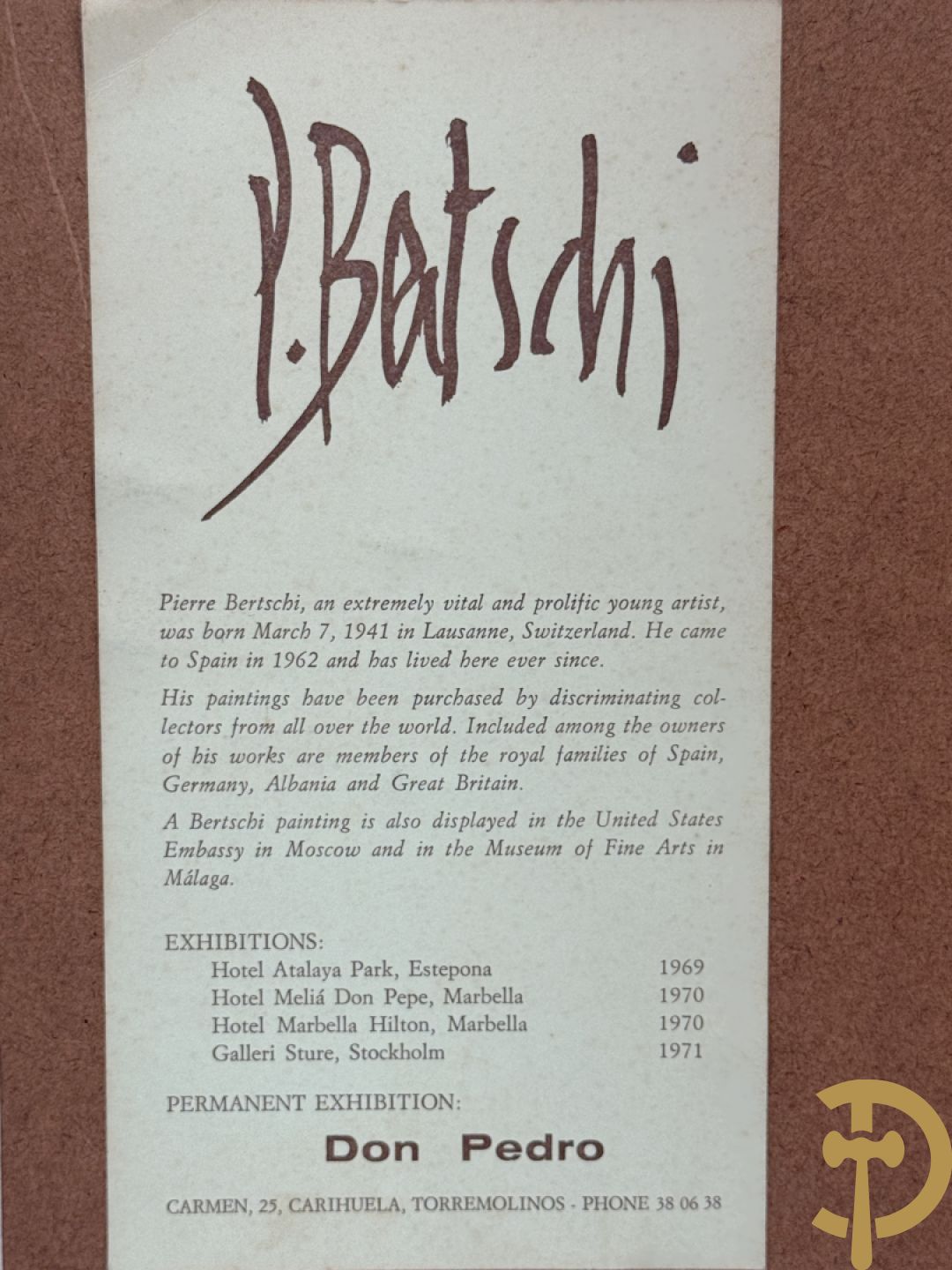 BERTSCHI P. (Pierre) getekend 