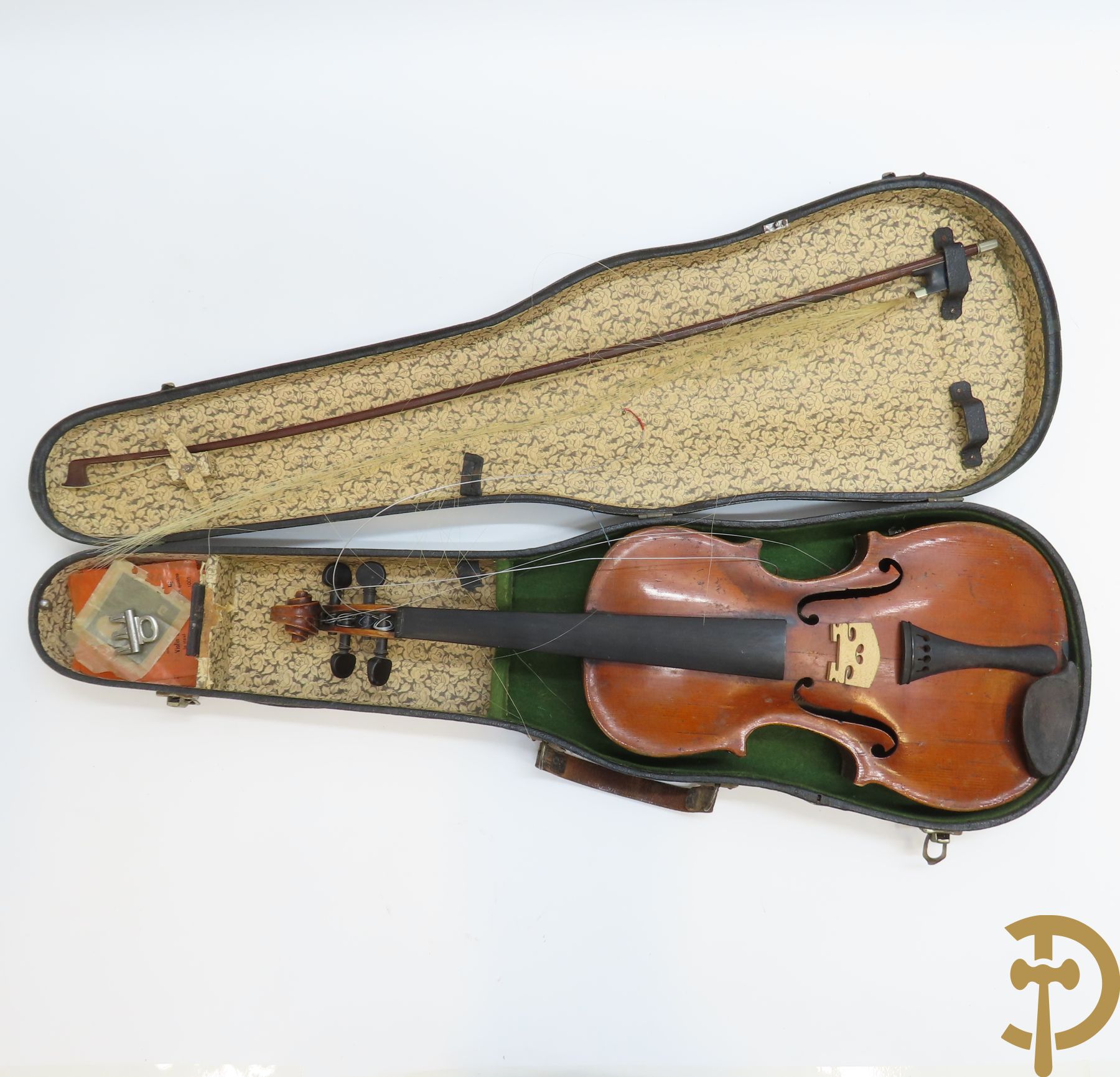 Oude viool, gemerkt Sebastian Klotz im Mittenwald 1780 in schrijn