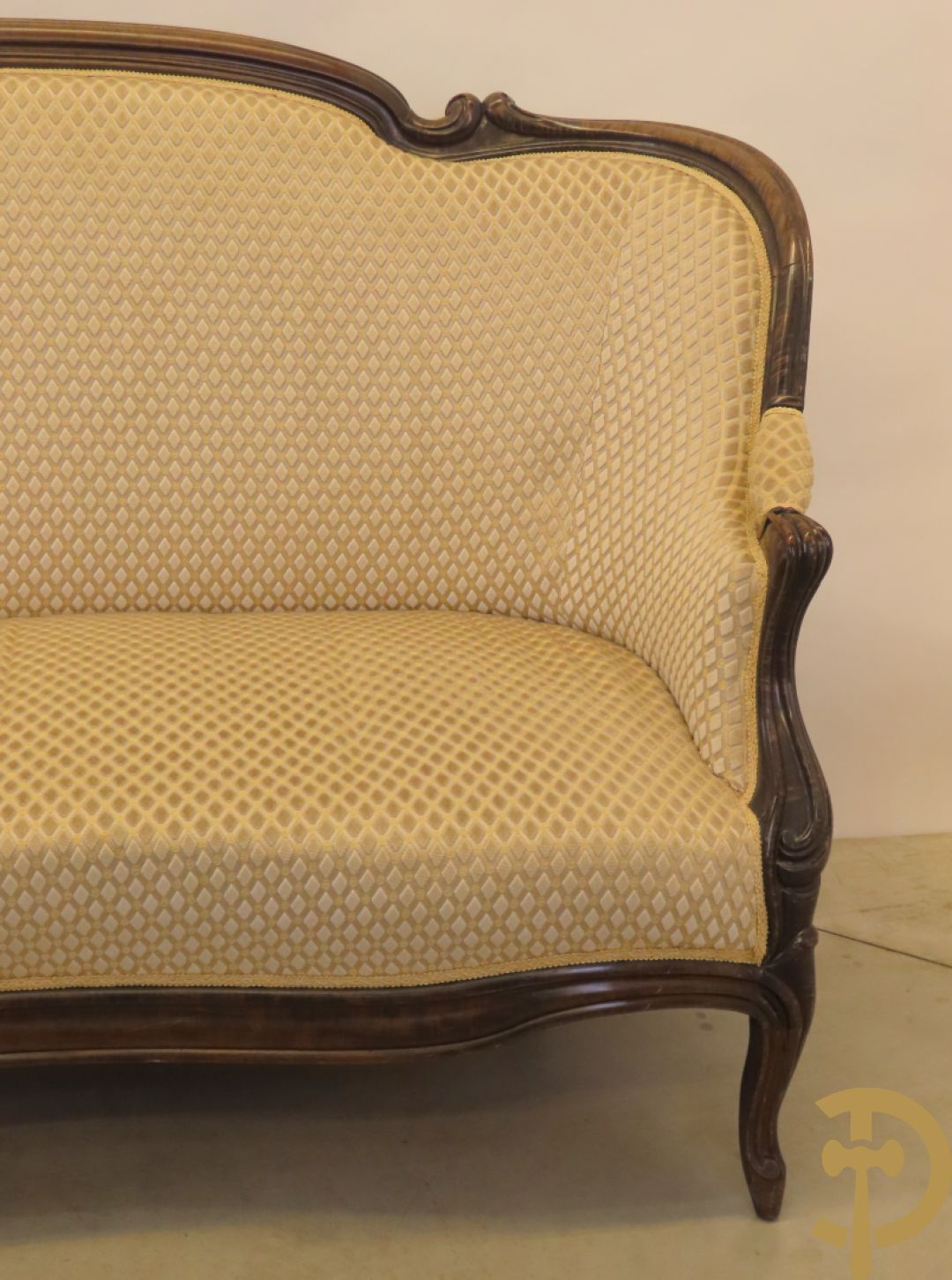 Louis Philippe salonensemble bestaande uit canapé, 2 armzetels en 2 stoelen