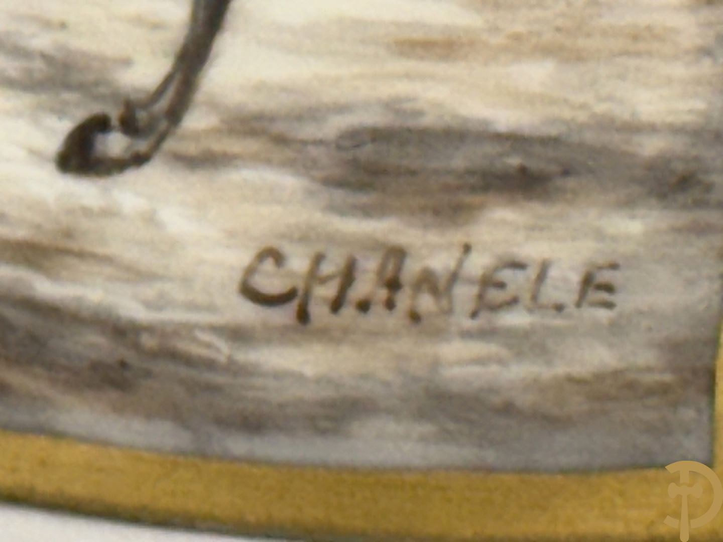 Porseleinen kopje en schoteltje met voorstelling van Napoleon te paard, JPC Chanele + kopje in Limoges porselein + cachepot met bloemendecor