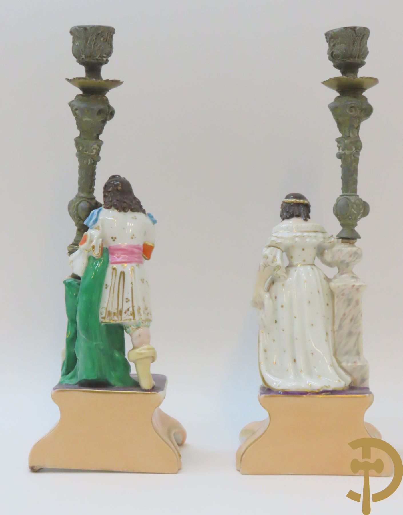 Paar porseleinen kandelaars Vieux Paris, 19e