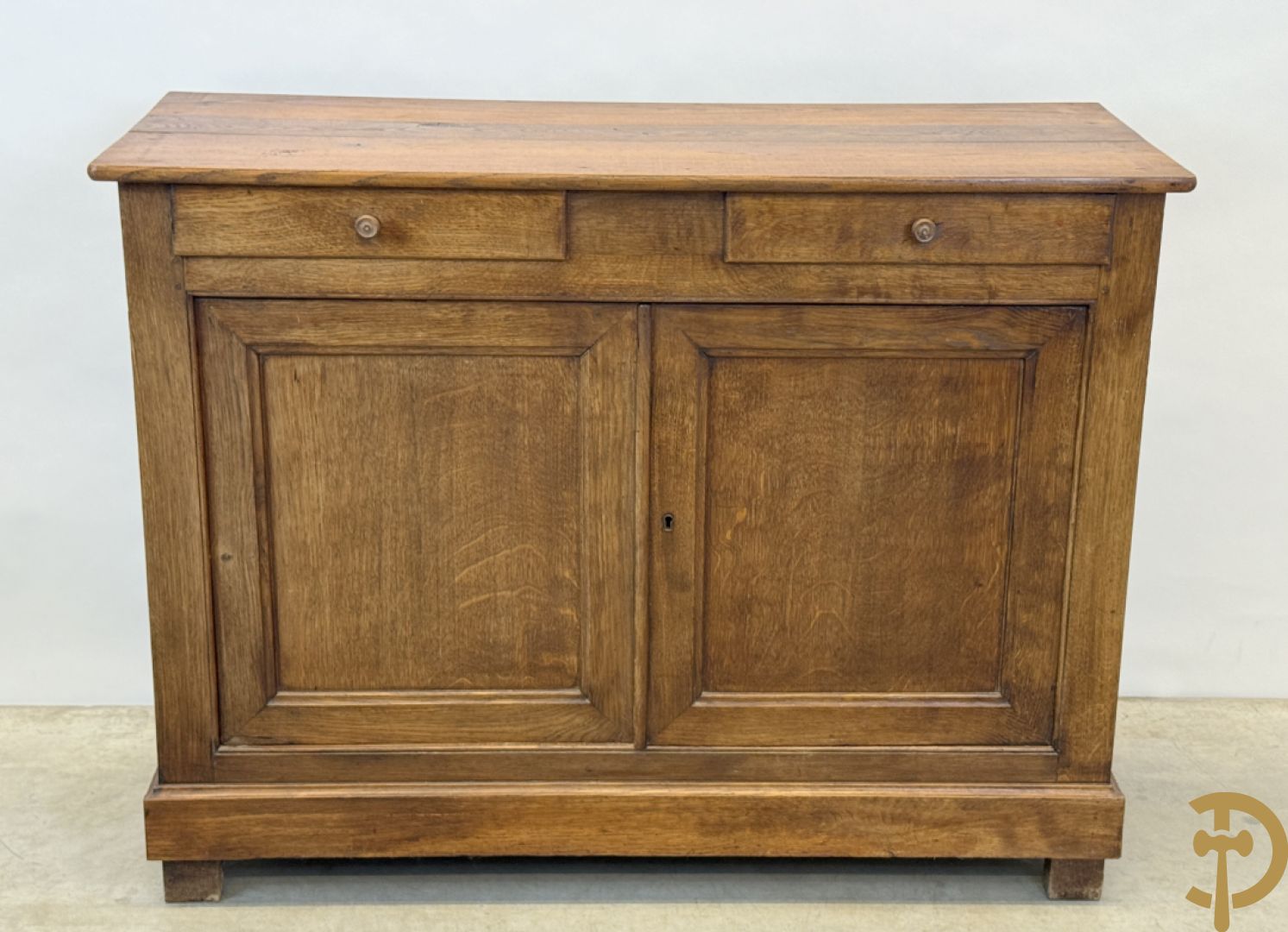 Masssief eiken tweedeursdresse Louis Philippe 19e