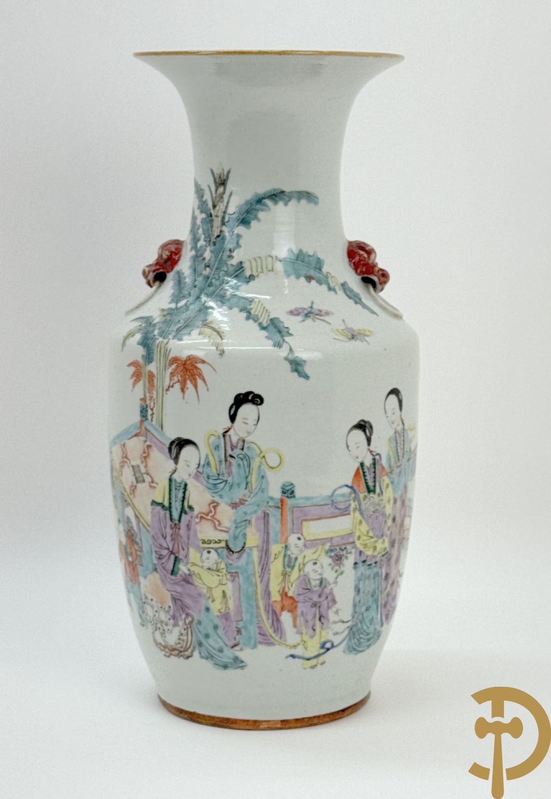 Chinese porseleinen vaas met decor van geisha