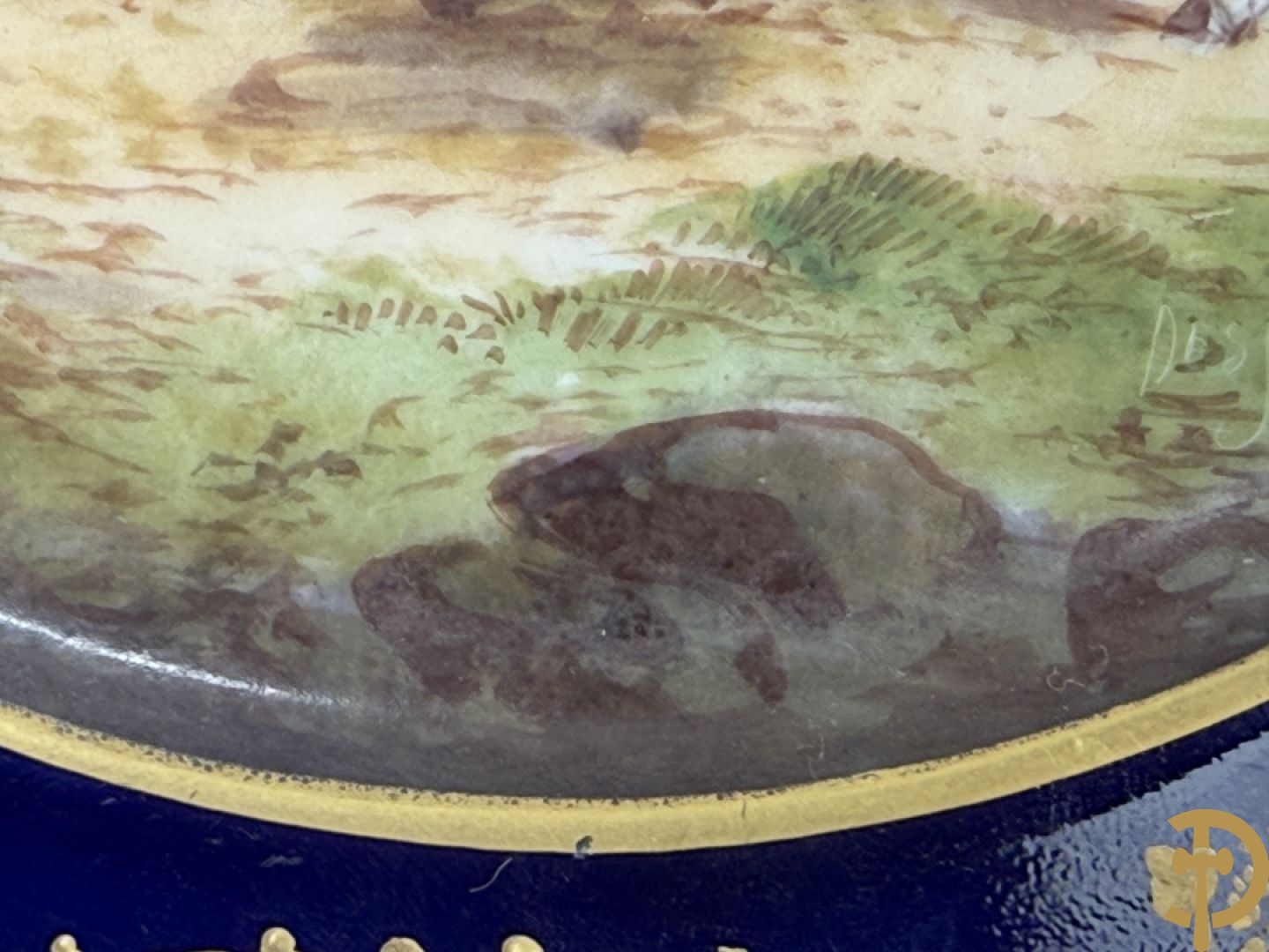 Paar handbeschilderde porseleinen Sèvres borden 