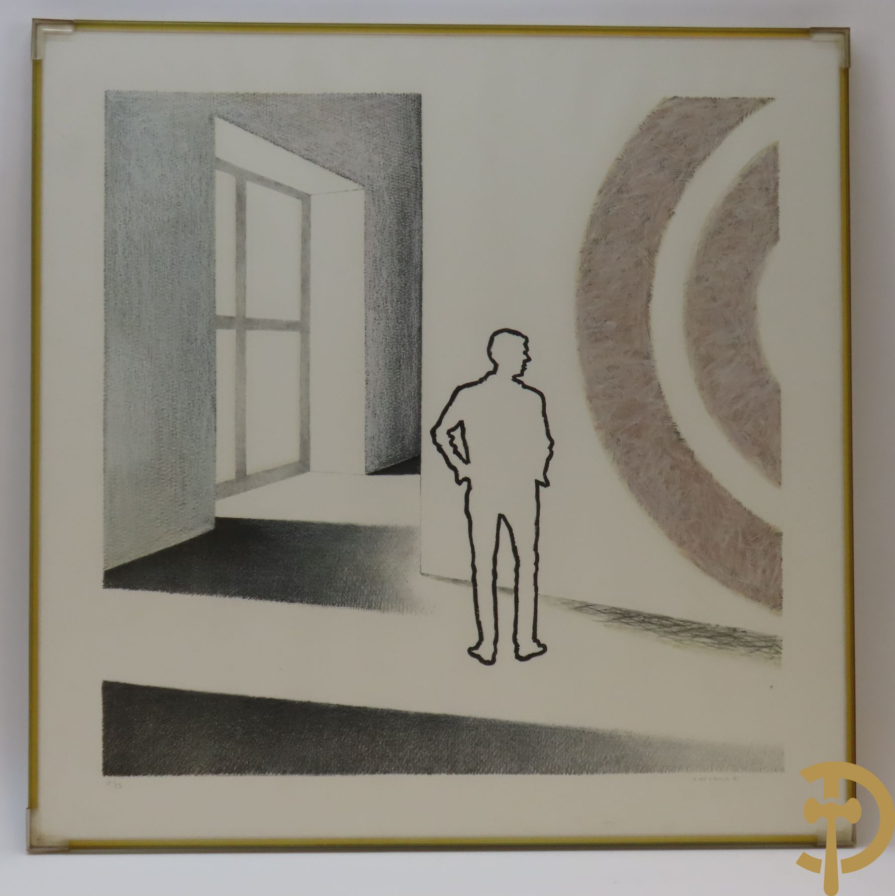 DE CLERCK A. get. '83 'Man in interieur' litho 1/25