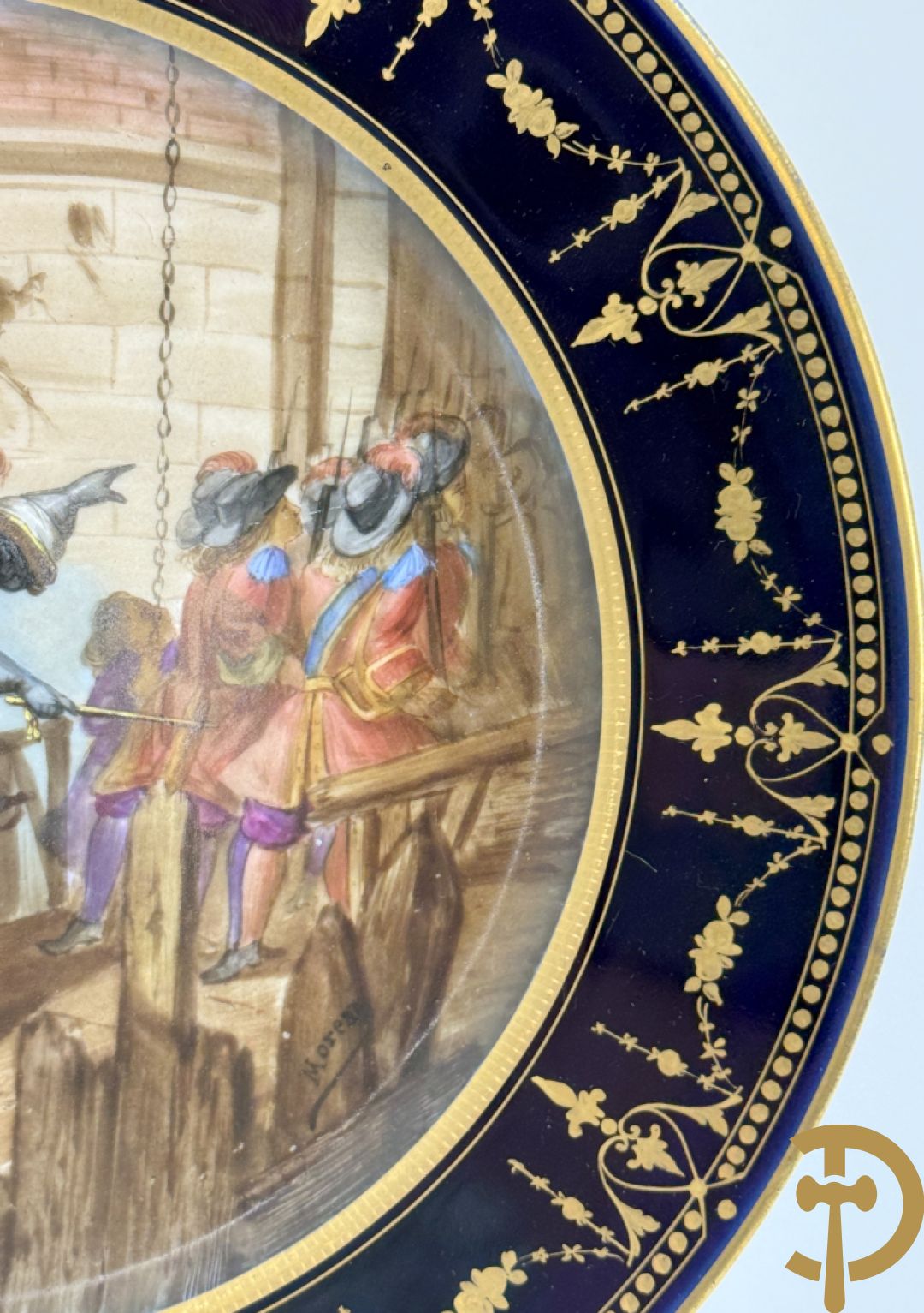 Paar handbeschilderde porseleinen Sèvres borden 