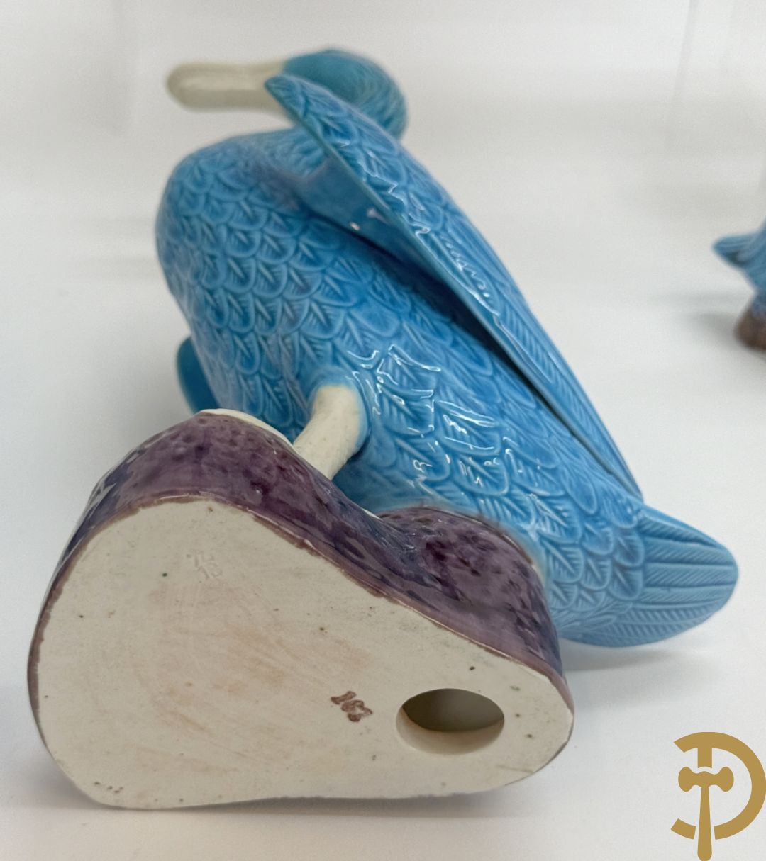 Vier paar porseleinen eenden + vaasje