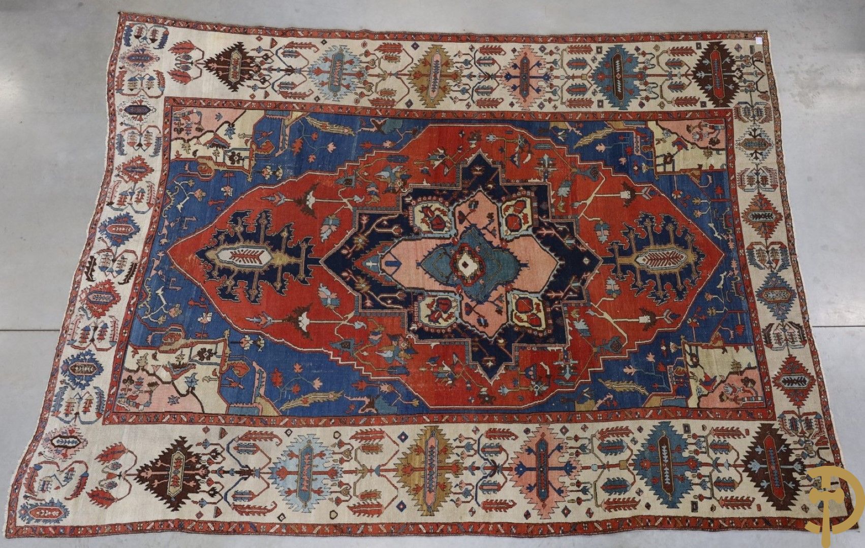 Oosters handgeknoopte antieke Heriz +/- 400 x 295 (ongelijk)